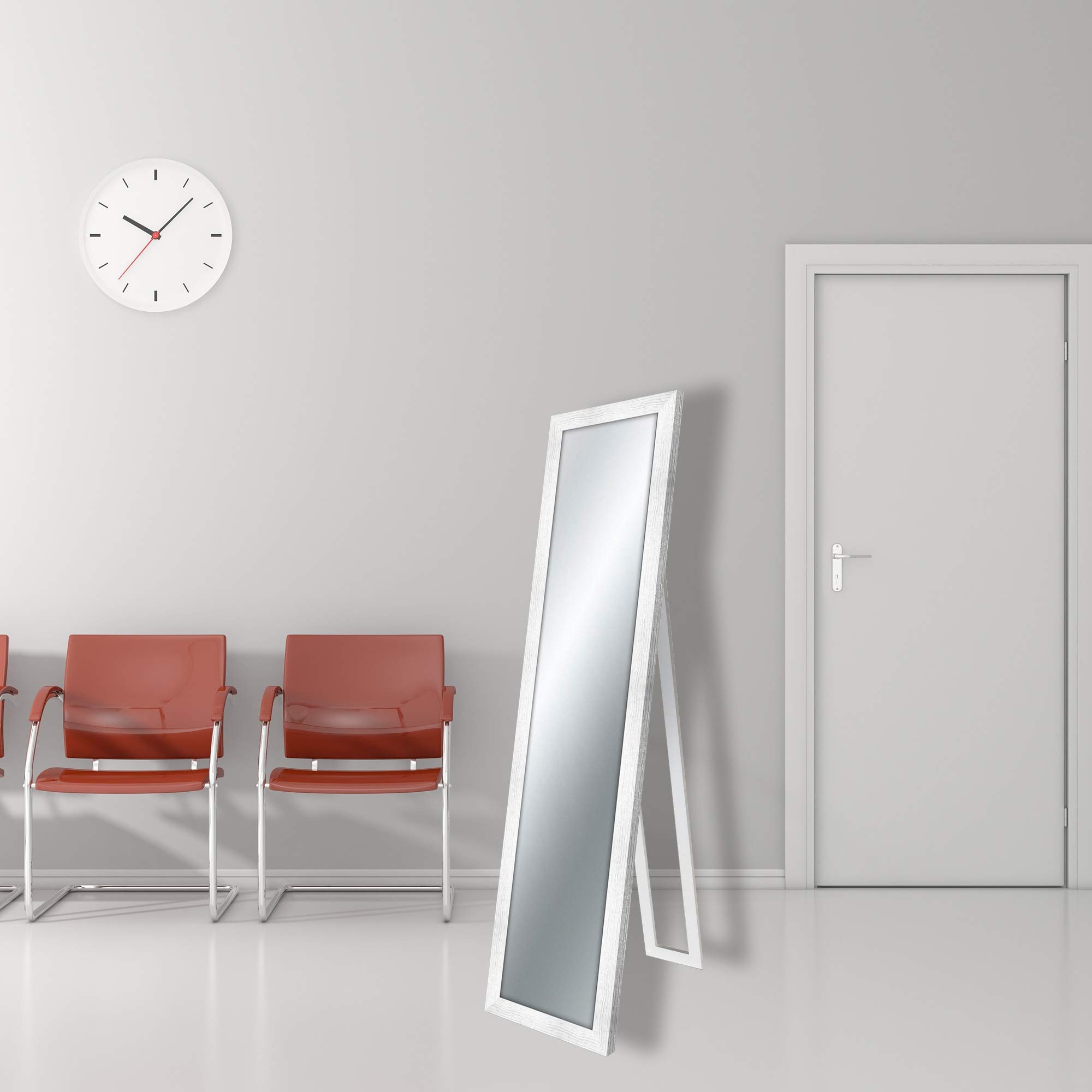Modern Boston Shabby White Floor Mirror 40