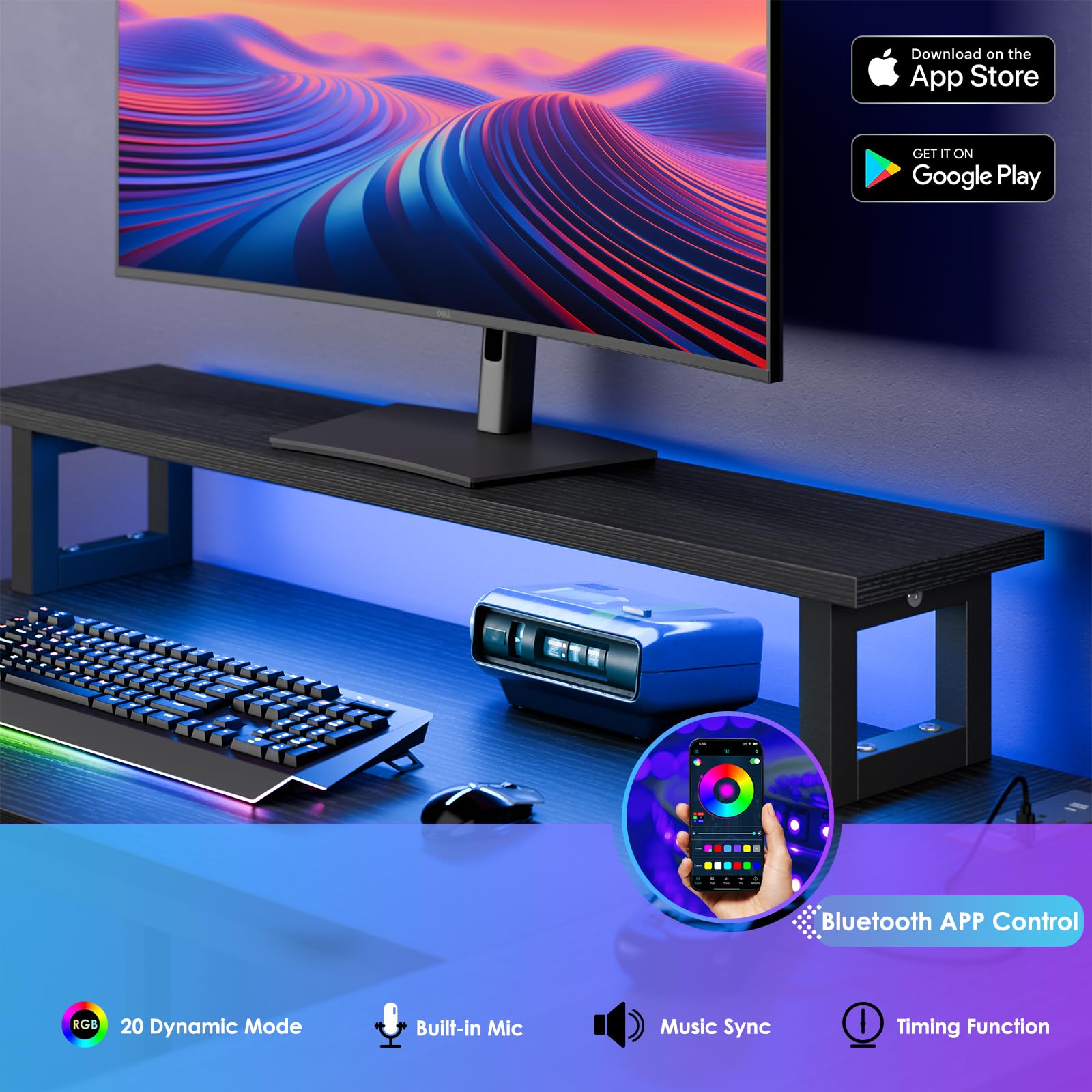 Fixwal L-Shaped Gaming Desk with Power Outlets & LED Lights - Compact Corner Computer Desk for Small Spaces, Home Office Desk with Drawer, Black | Perfect for Bedroom Gaming Setup, Study & Workstation Organization