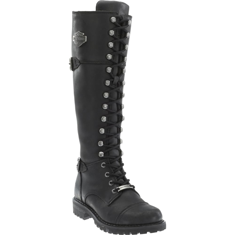 Harley-Davidson Women's Beechwood Leather Motorcycle Boots - Stylish & Comfortable Riding Footwear for Bikers & Outdoor Enthusiasts - Perfect for Motorcycle Rides, Concerts & Casual Wear