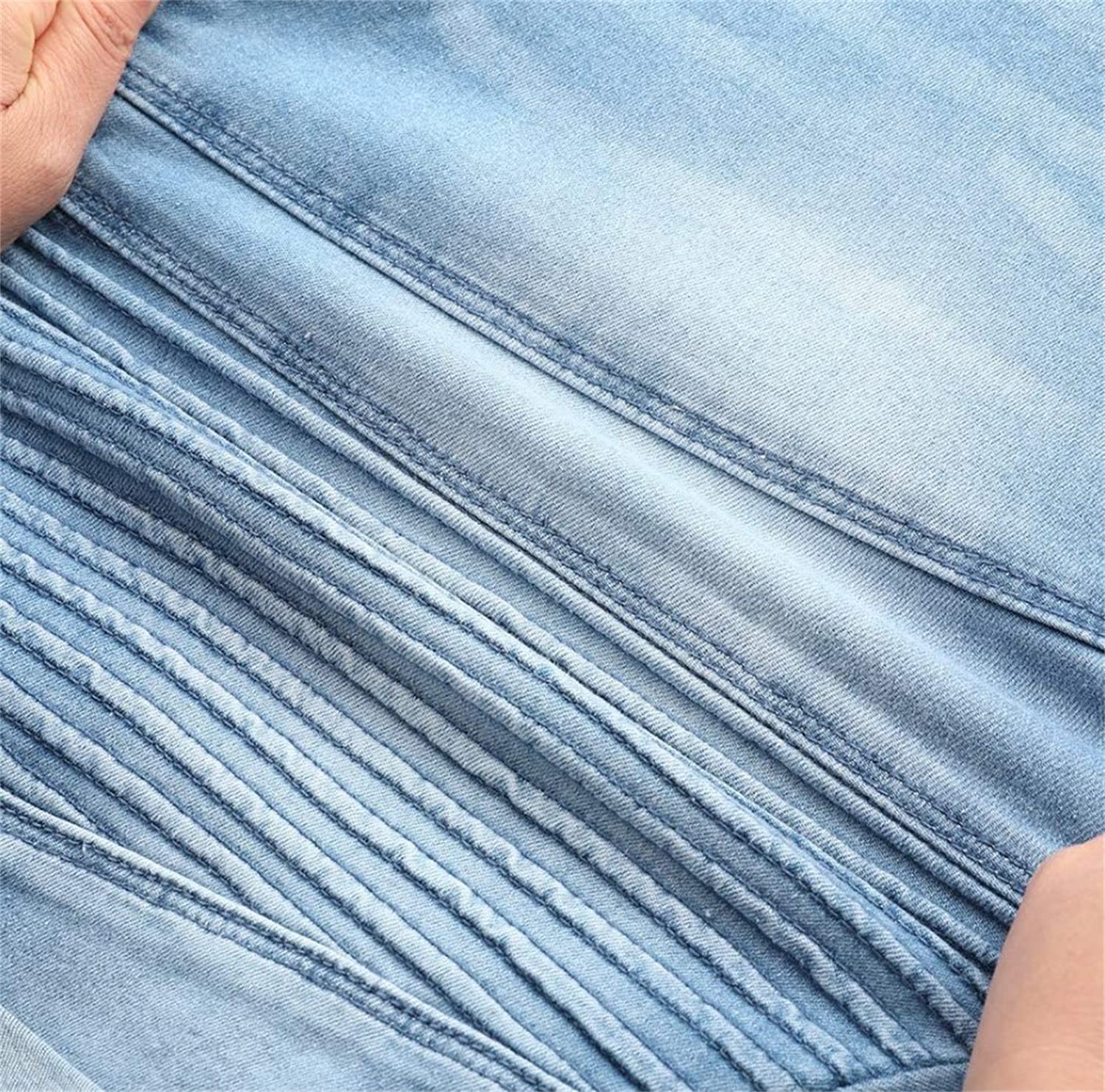 Women's High Waist Stretchy Denim Bermuda Shorts - Butt-Lifting Moto Jeans for Summer, Knee Length Wrinkle Resistant Shorts, Dark Blue, Small | Perfect for Casual Outings, Beach Vacations & Summer Fashion