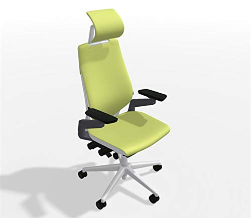 Steelcase Gesture Ergonomic Office Chair with Adjustable Headrest & Lumbar Support - Peep Firefly Fabric, Platinum Frame (Light) - Perfect for Home Office & Workspaces
