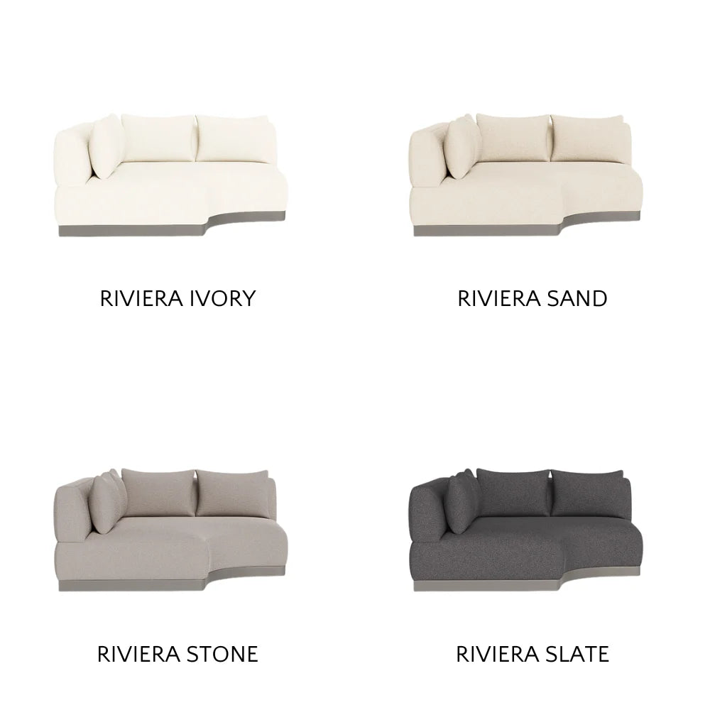 Amalfi Outdoor Curved Corner Sectional Sofa Set - Waterproof Patio Furniture for Backyard, Poolside & Garden - Modern All-Weather Wicker Conversation Set with Cushions