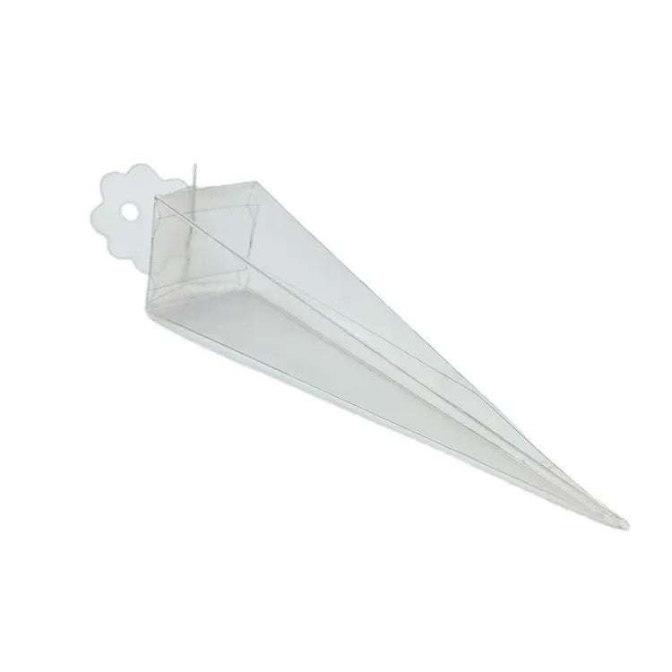 100 Pack Clear Pyramid Triangle Small Gift Boxes for Jewelry, Candy, Chocolate & Soap - Perfect for Party Favors, Wedding Bomboniere & Special Occasions