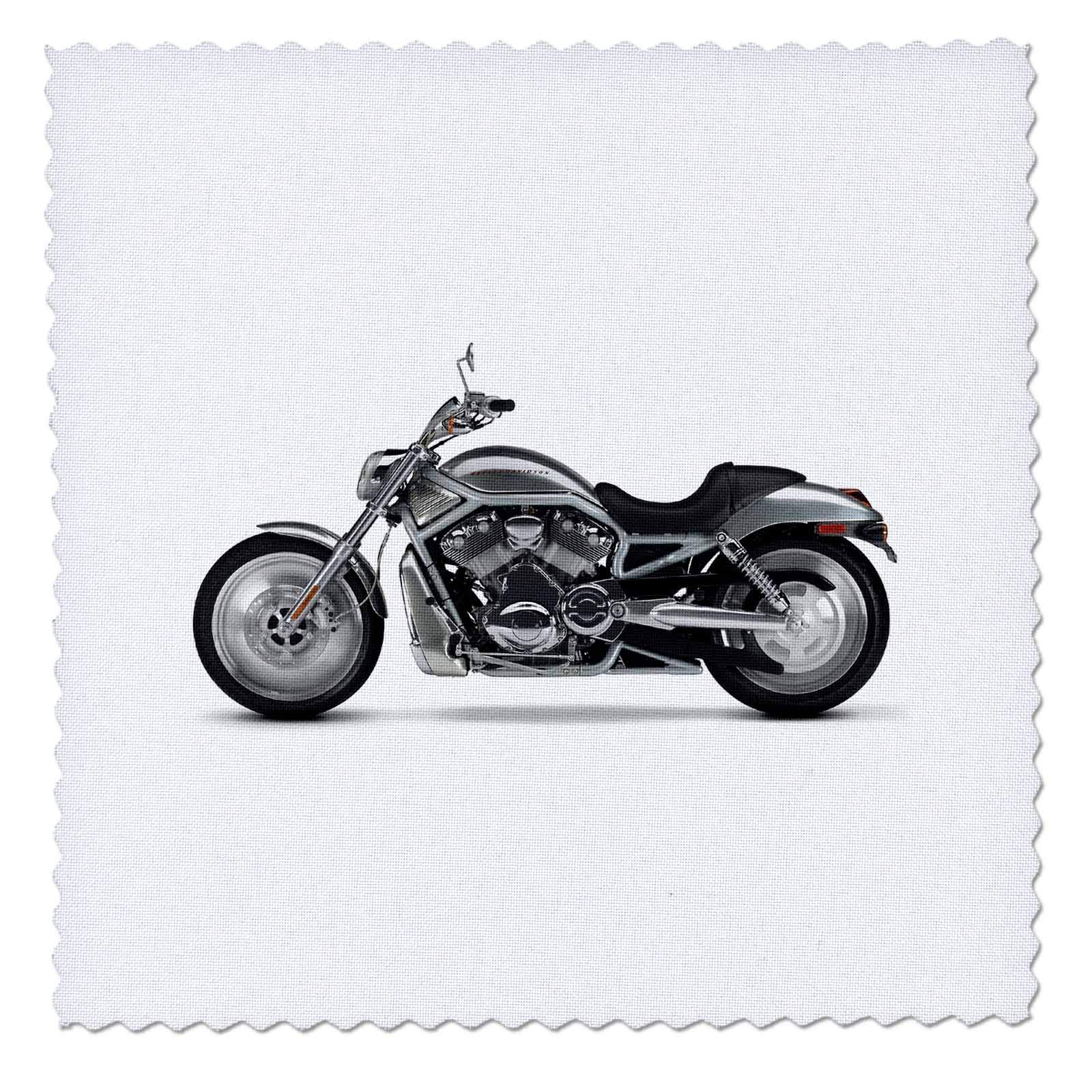 3D Rose Quilt Square with Harley-Davidson® Motorcycle Design - 12