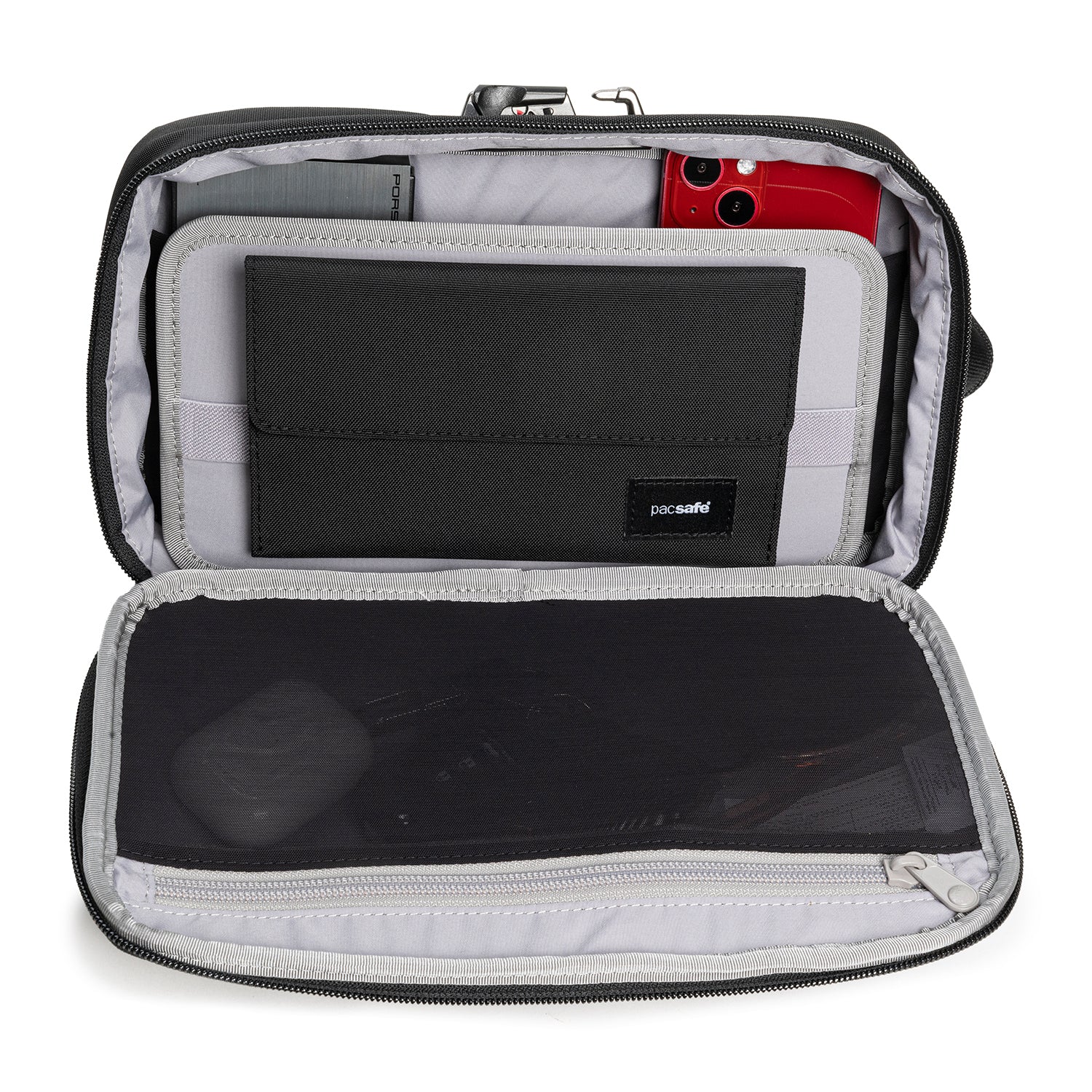Pacsafe RFIDsafe™ RFID Blocking Travel Pouch - Secure Credit Card Holder for Wallet, Passport & Electronics - Perfect for Airports, Commuting & Anti-Theft Protection