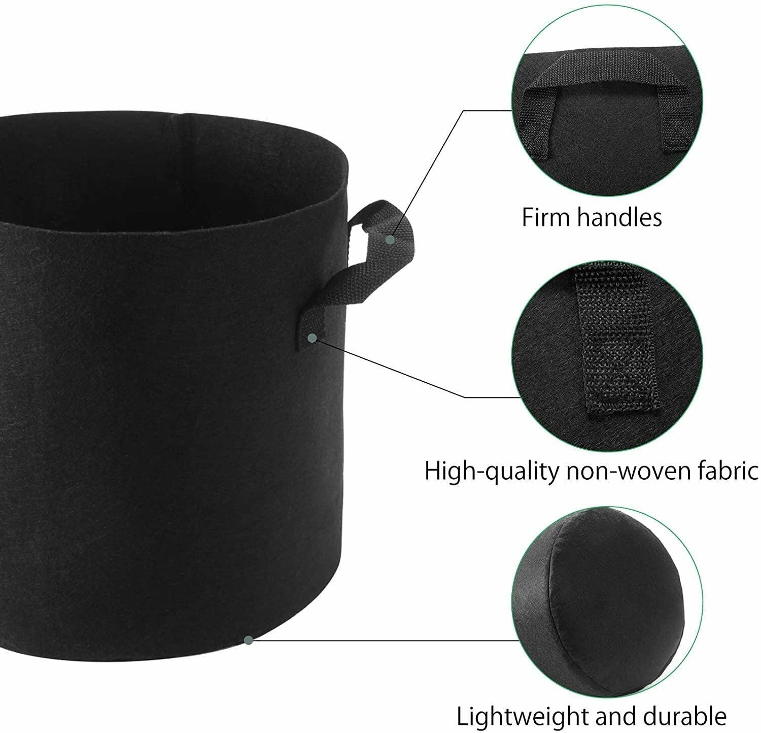 10-Pack 7 Gallon Heavy Duty Thickened Fabric Grow Bags - Durable Nonwoven Plant Pots with Sturdy Handles for Vegetables, Flowers & Indoor/Outdoor Gardening