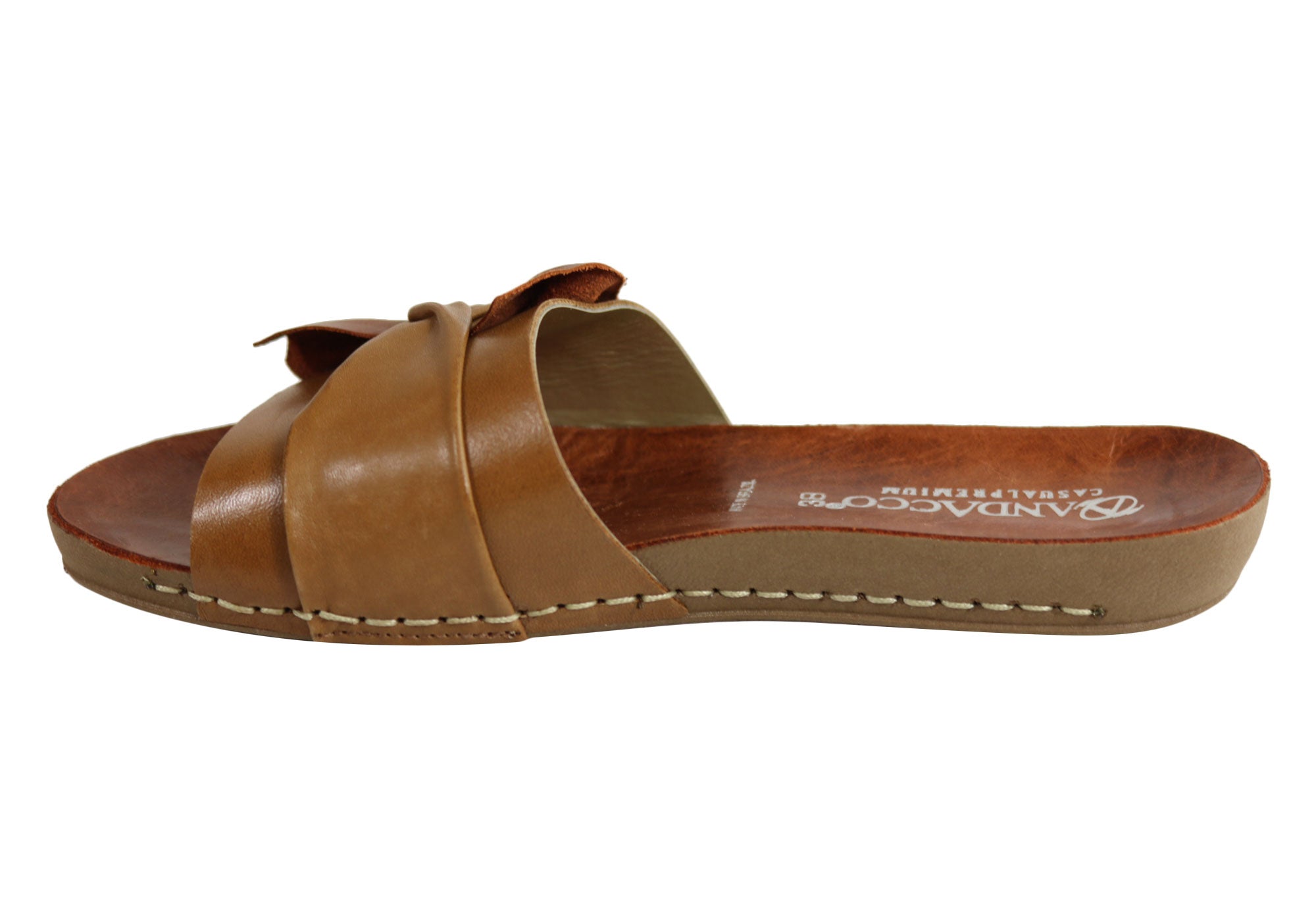 Andacco Women's Comfortable Leather Slide Sandals - Handmade in Brazil - Perfect for Beach, Pool, and Summer Casual Wear