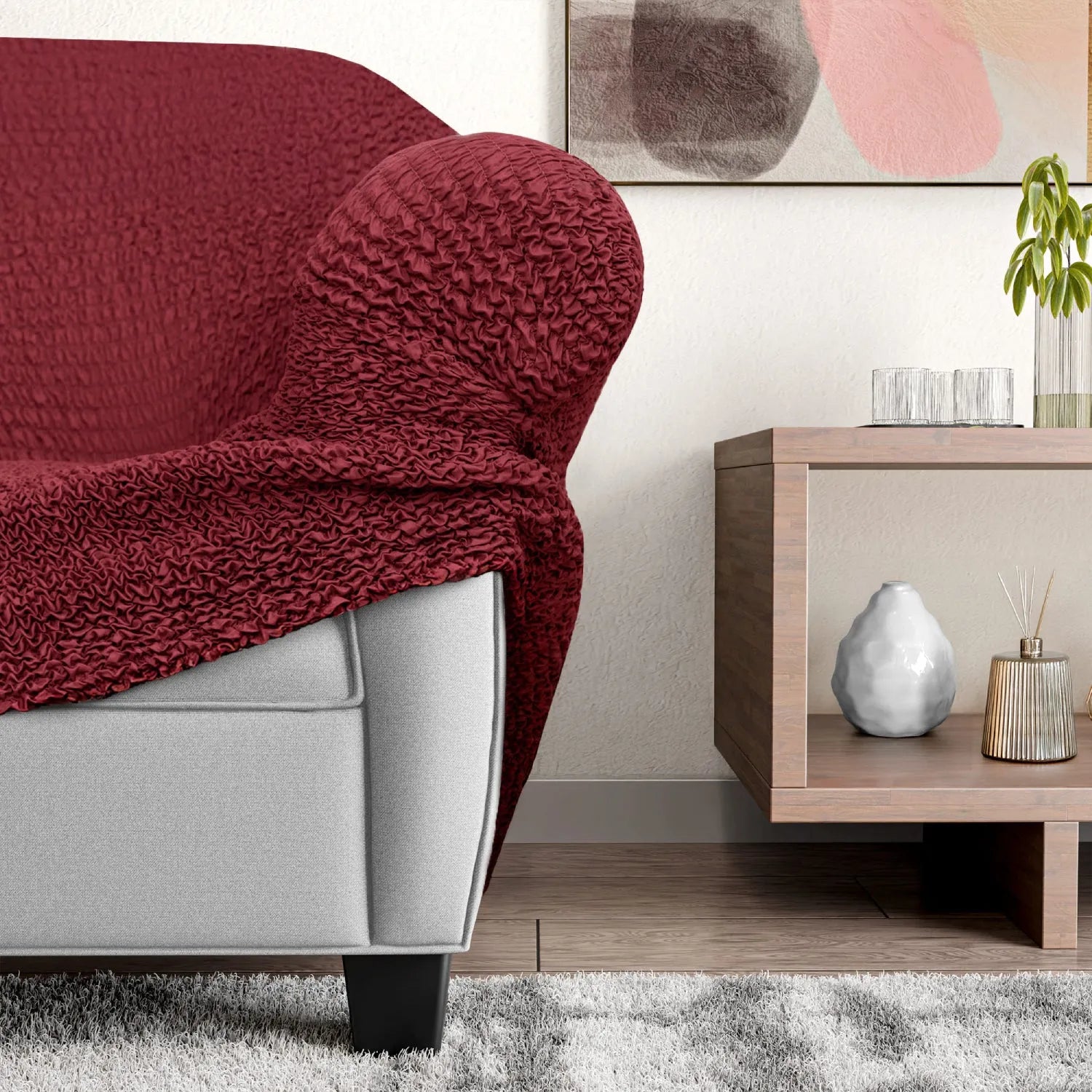 L-Shaped Sofa Slipcover with Left Chaise - Soft Microfiber Stretchable Couch Cover - Perfect for Living Room, Sectional Sofa Protection & Home Decor Upgrade