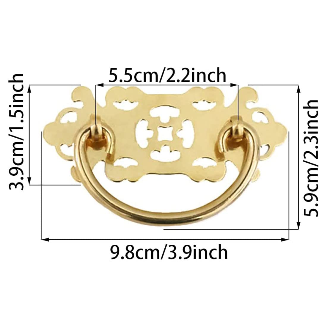 Vintage Style Cabinet Handles - 2Pcs Pure Brass Drawer Pulls for Kitchen, Bookcase & Furniture (Gold Tone) - Perfect for Home Renovation & DIY Projects