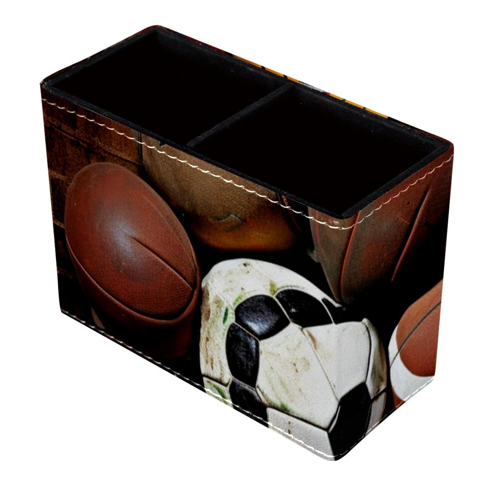 Basketball Pen Holder for Desk - Stylish Pen Organizer with Sports Theme for Office & School Supplies | Perfect Desk Accessory for Basketball, Football, Baseball Fans