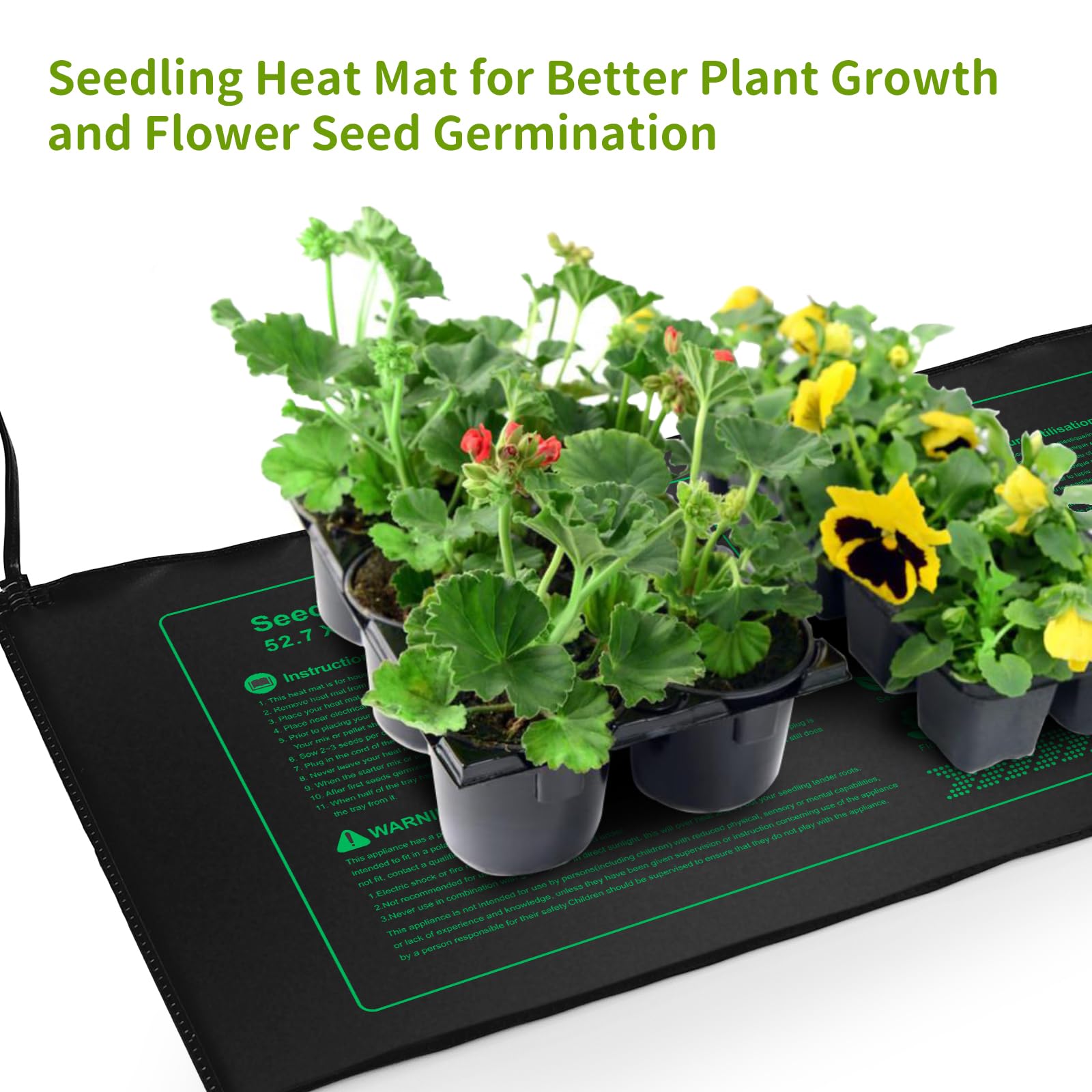 NAMOTEK 2 Pack Seedling Heat Mat - Waterproof & Durable Seed Germination Heating Pad for Hydroponic Plants | Indoor Gardening, Greenhouse Use, Plant Propagation