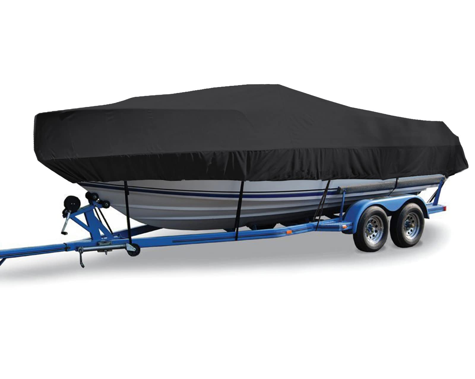 Heavy Duty 600D Marine Grade Waterproof UV Resistant Boat Cover for V-Hull, Tri-Hull, Pro-Style, Fishing & Bass Boats (14-16FT, 530x290cm) - Perfect for Outdoor Storage & Trailering Protection