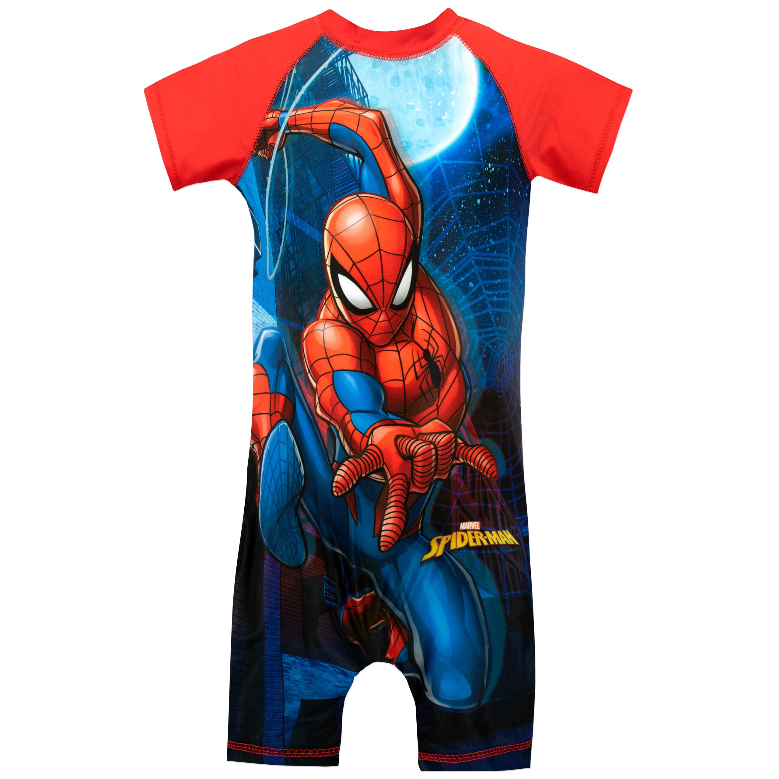 Marvel Boys' Spiderman Swimsuit - Kids' Superhero Swimwear for Pool, Beach & Summer Fun | UV Protection & Quick-Dry Fabric