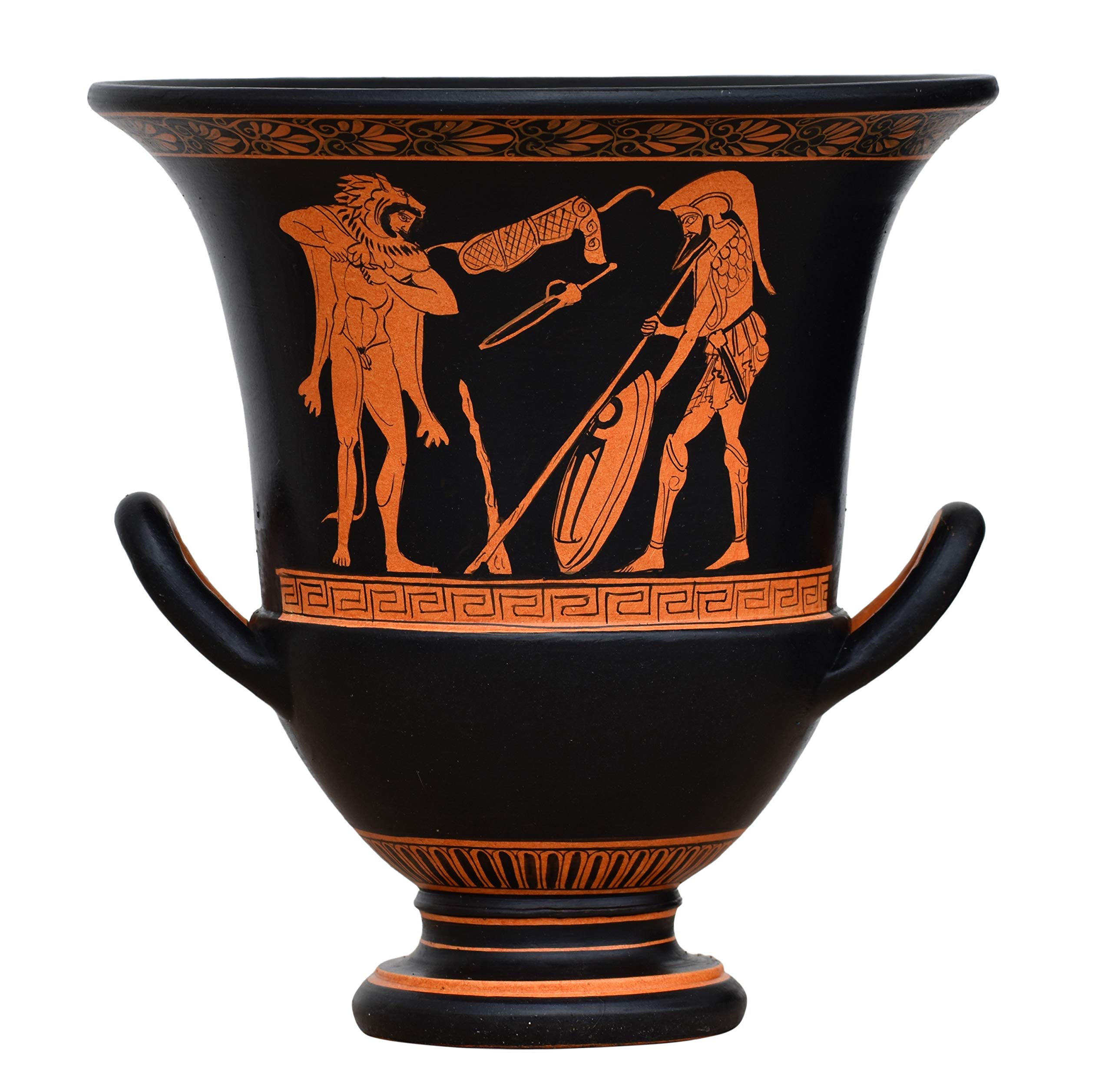 Ancient Greek Pottery Vase - God Zeus & Ganymedes Mythology Art, Handmade Ceramic Vase for Home Decor, Wedding Gift & Greek Mythology Collection