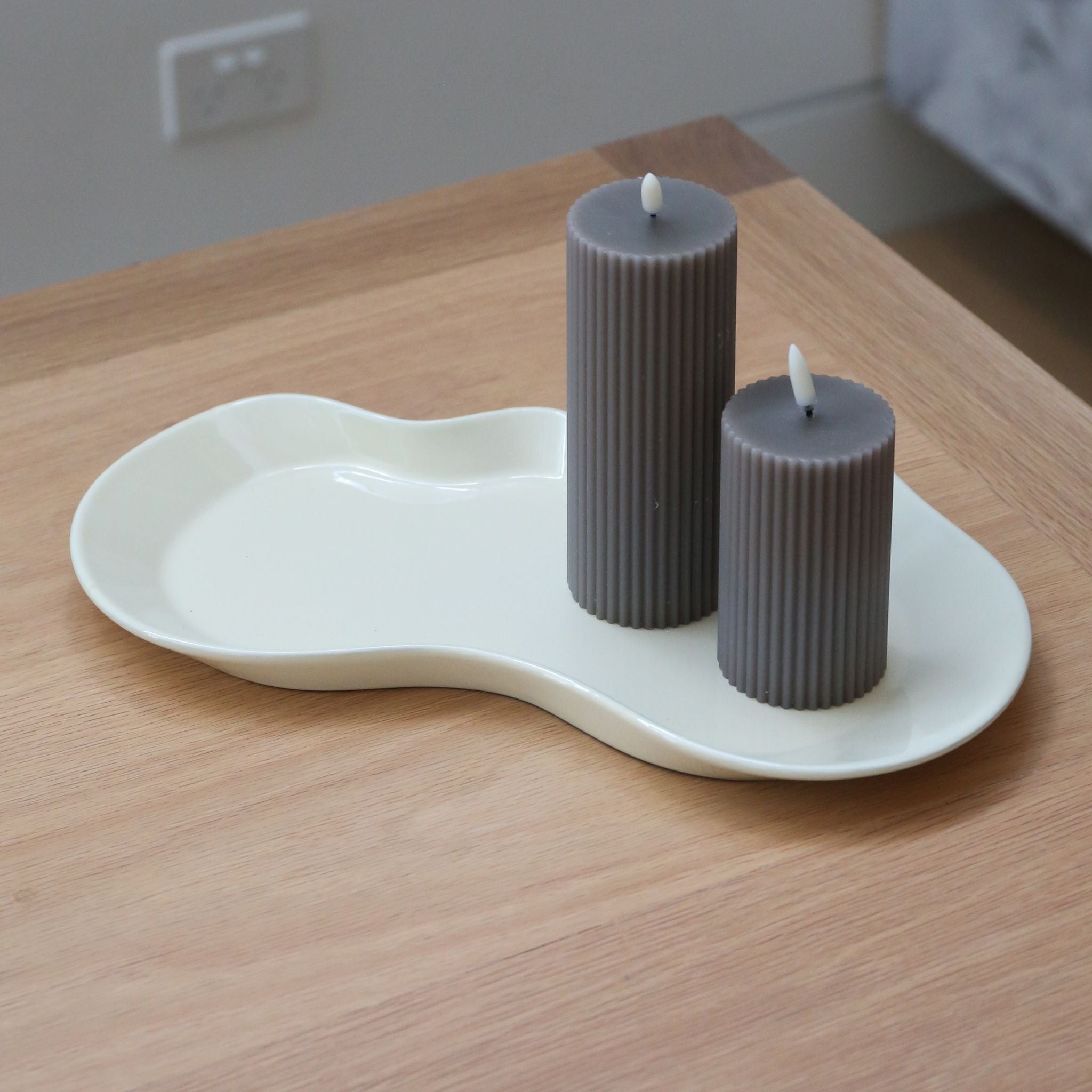 BLACK BLAZE Drift Tray - Ivory Wooden Serving Platter for Charcuterie, Cheese, Appetizers | Elegant Home Decor & Party Entertaining Dish