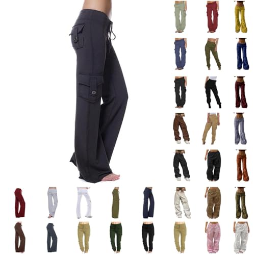 Plus Size Women's Cargo Pants - Baggy Wide Leg Trousers for Casual Wear