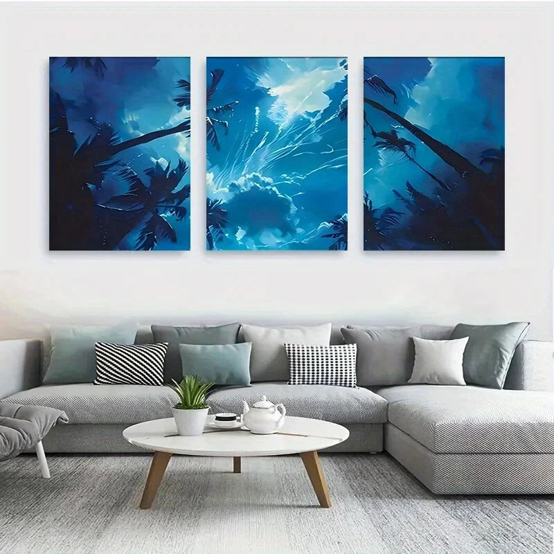 3Pcs Abstract Wall Art Metal Prints - Modern Charming Illustrations for Living Room, Bedroom & Office Decor - Ready to Hang Home Decorations