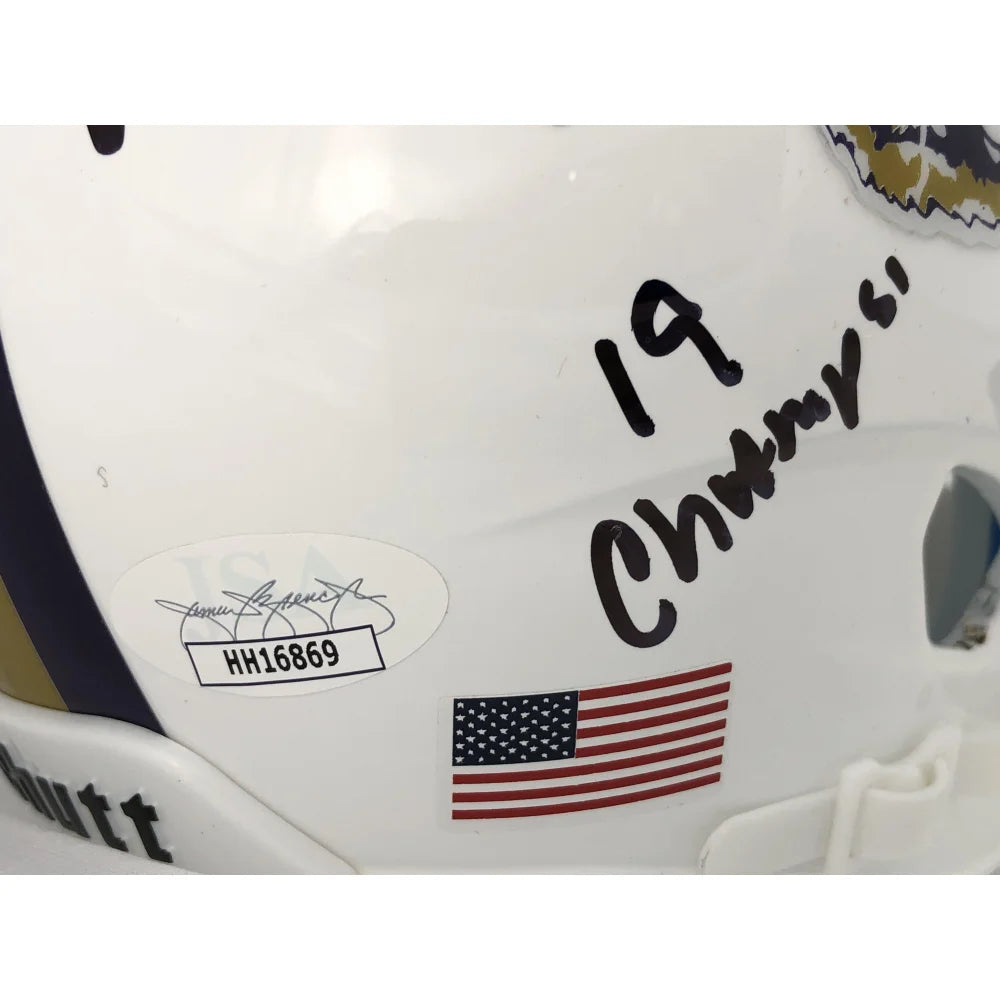 Authentic Ed Orgeron Signed LSU White Mini Helmet with '19 Champs' Inscription & JSA COA - Perfect for LSU Tigers Fans, Sports Memorabilia Collectors, and Football Enthusiasts