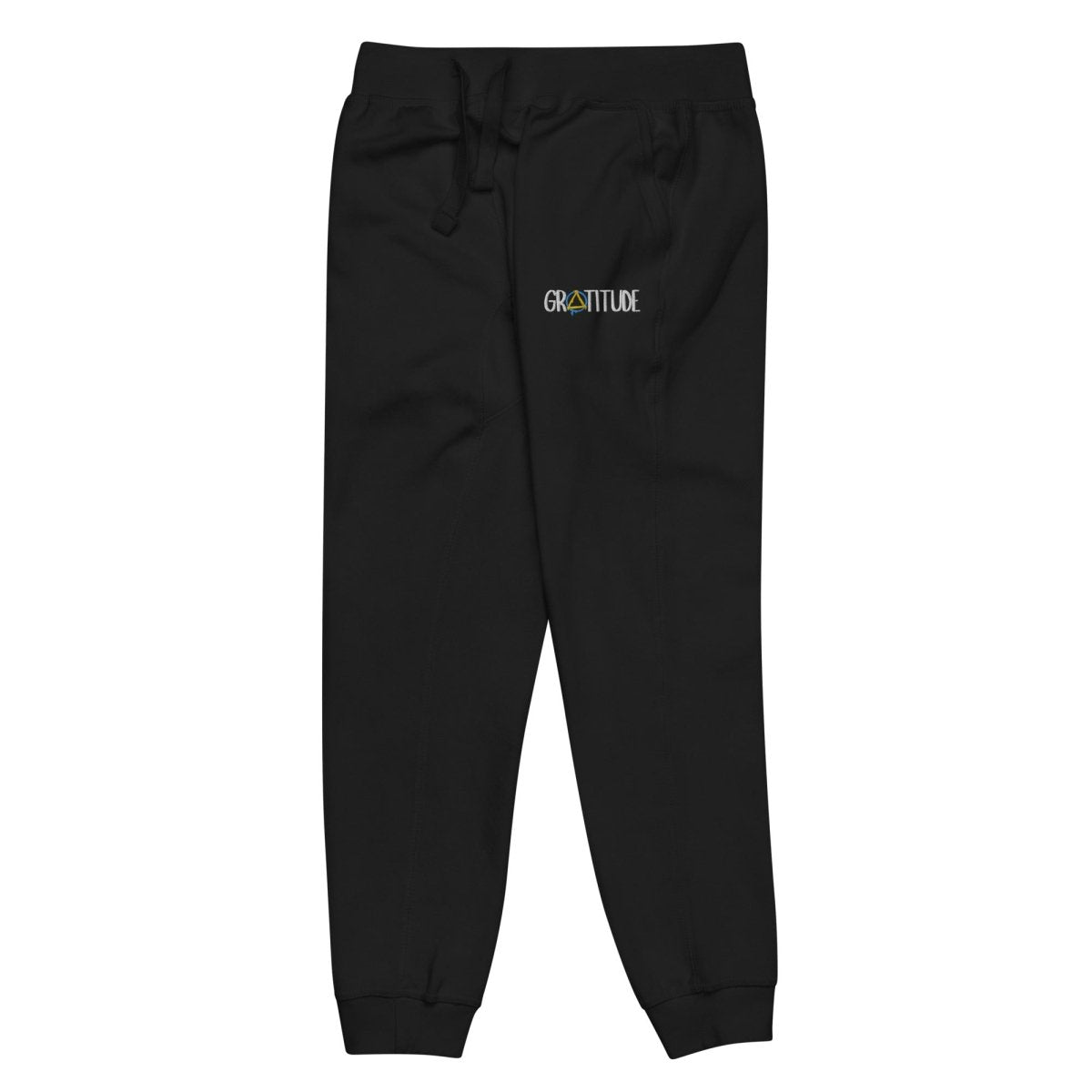 Gratitude Embroidered Unisex Fleece Sweatpants - Cozy Lounge Pants for Men & Women - Perfect for Yoga, Home Relaxation and Casual Wear