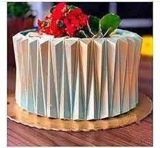 Silicone Origami Wave Design Cake Decorating Mold - Fondant Garnishing Sheet for Baking, Cake Making, and Dessert Design (Pack of 1) | Perfect for Wedding Cakes, Birthday Parties, and DIY Pastry Decorations