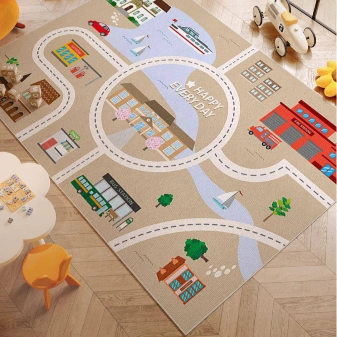 Premium Velvet Spillproof Nursery Rug for Kids - Soft & Durable Play Mat for Baby Crawling, Toddler Playroom & Daycare Flooring - Phyllis Wonderland Collection