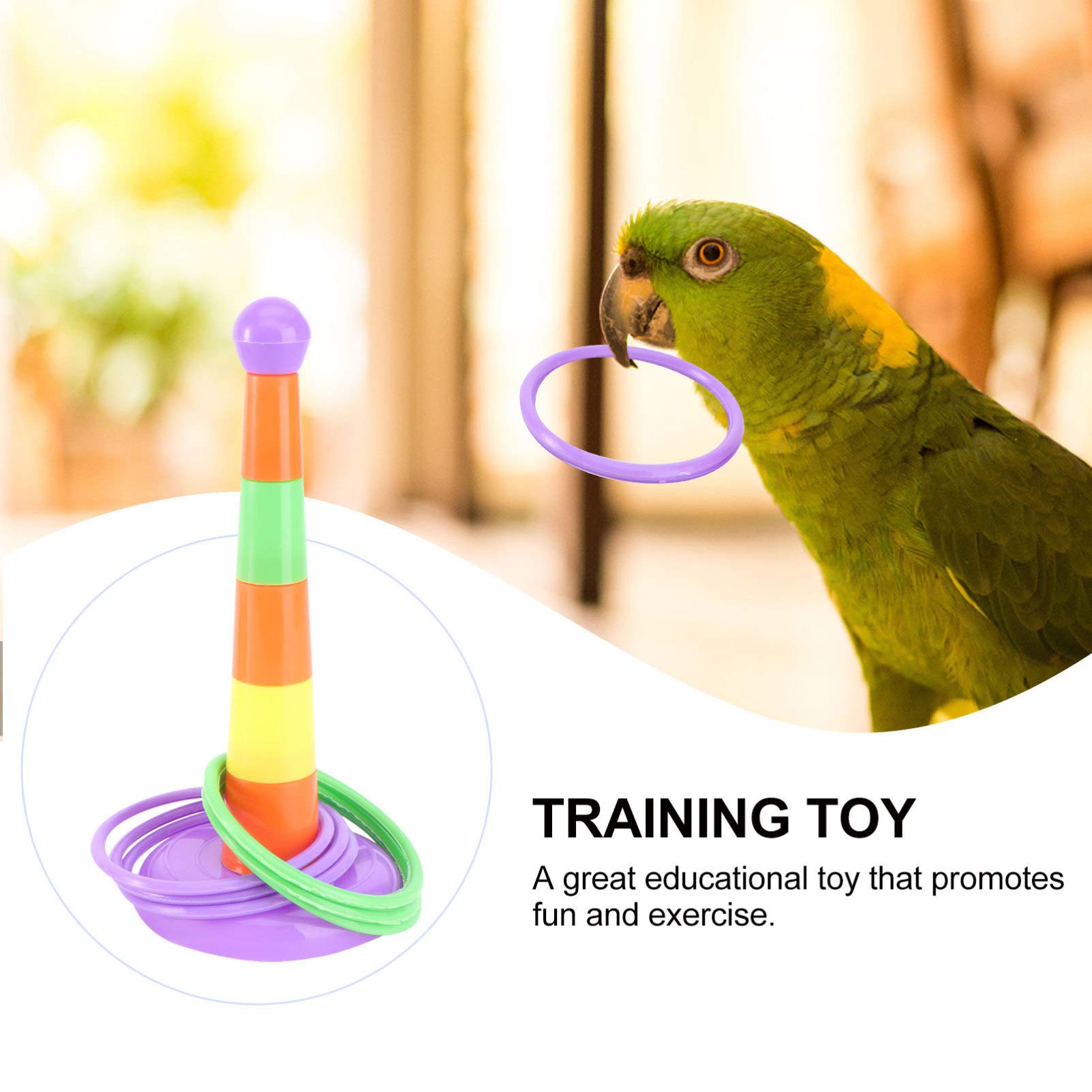 Parrot Chew Toys Set - Basketball Stand, Skateboard & Chewing Toys for Birds - Durable Pet Bird Playthings for Parrots & Cockatiels - Perfect for Cage Entertainment & Beak Exercise