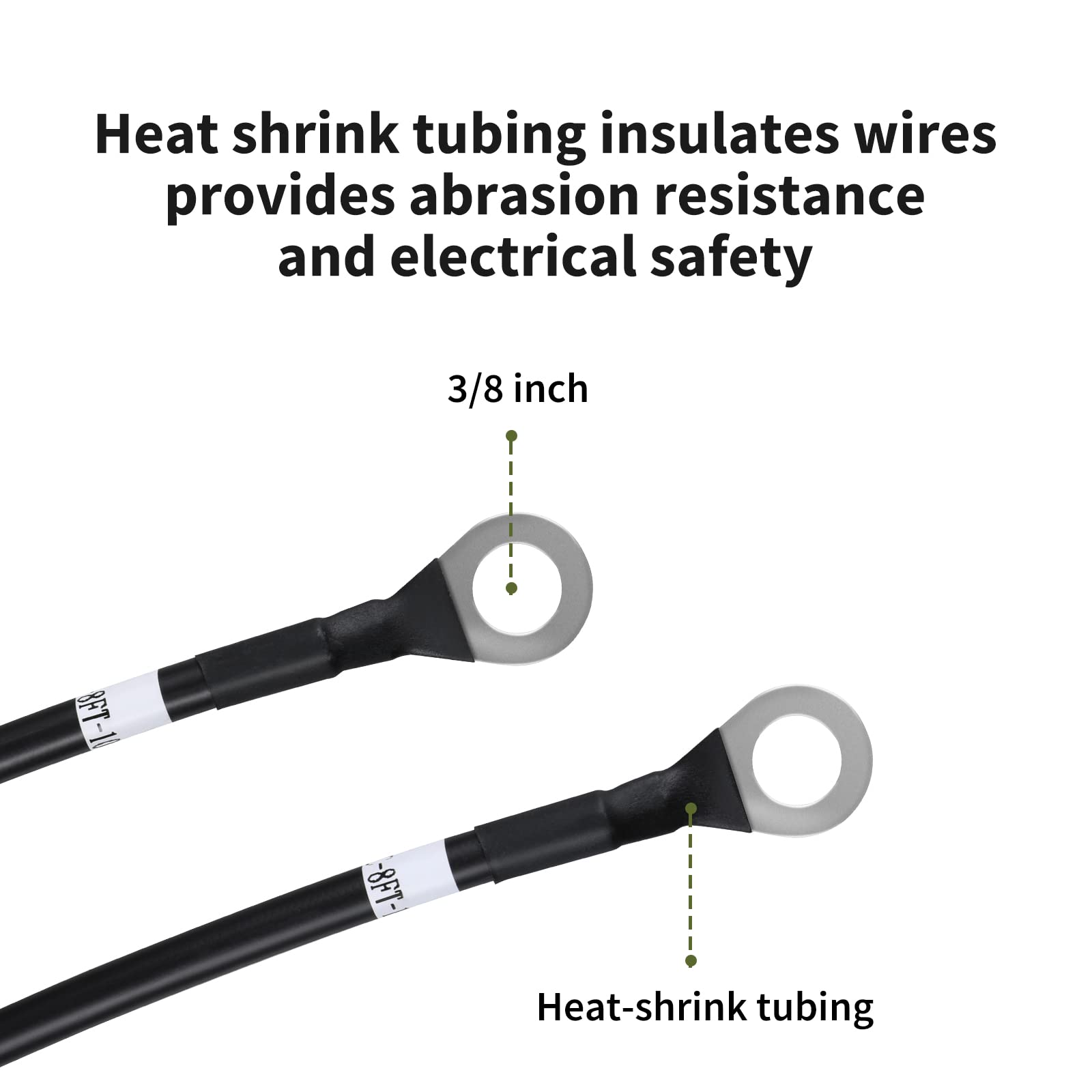 HQST 8FT 10 AWG Copper Tray Cable - Heavy Duty Solar Battery Connector for Charge Controllers & Power Systems | Perfect for RV, Marine, and Off-Grid Solar Installations