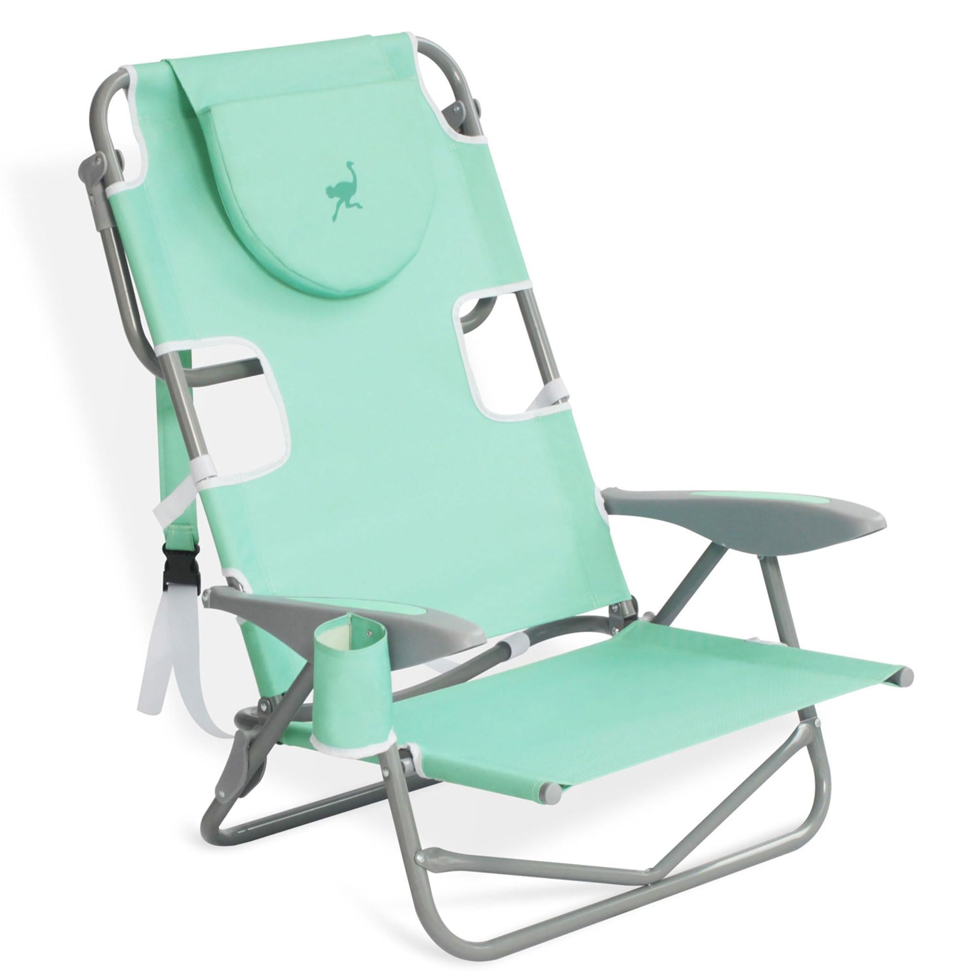 Premium Ostrich Chaise Lounge - Foldable Sunbathing Chair for Poolside, Beach & Outdoor Camping | Adjustable Reclining Backrest | Teal Blue | Perfect for Relaxing by the Pool, Beach Vacations & Backyard Lounging