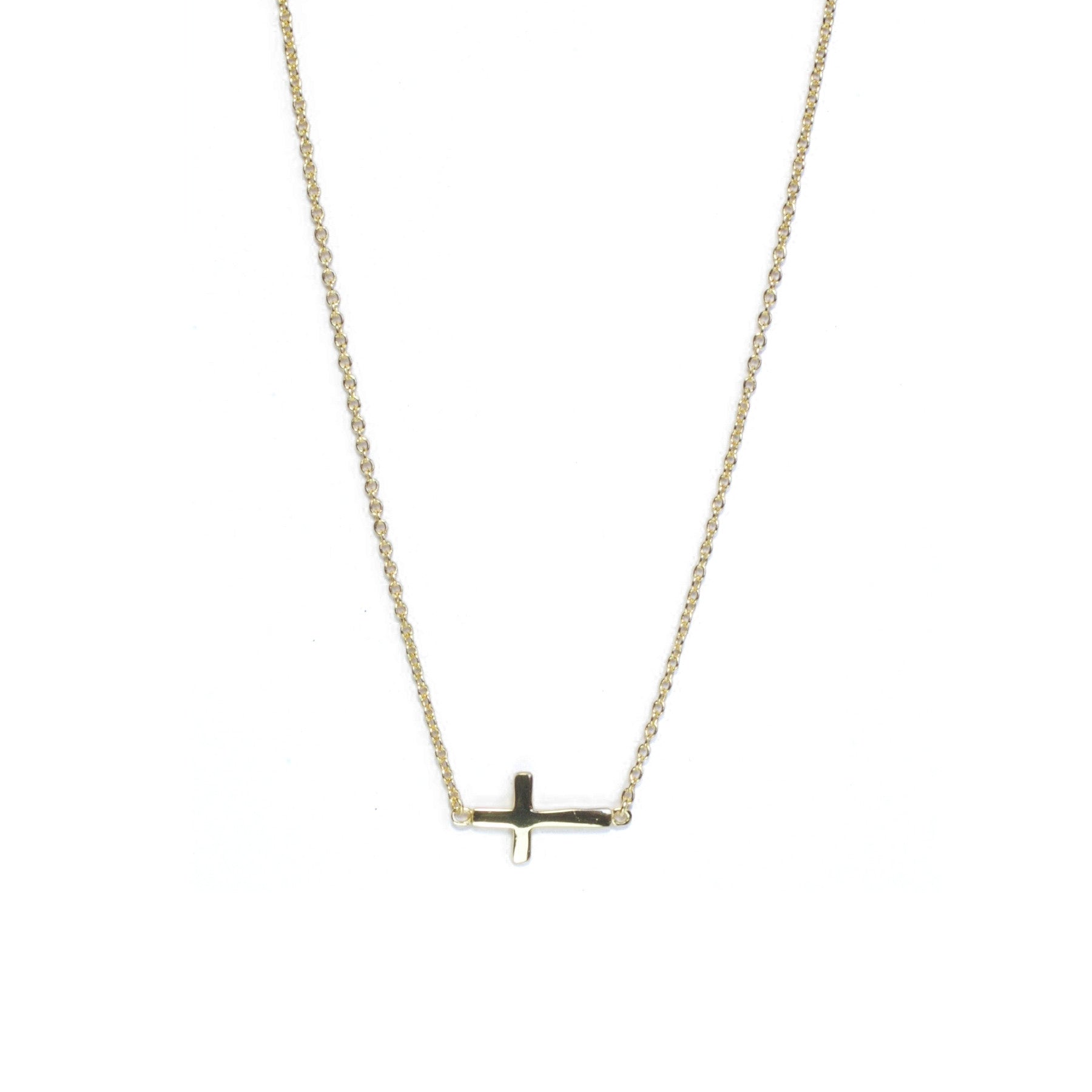 Elegant Side Cross Necklace for Women - Sterling Silver Religious Jewelry Gift for Christmas, Baptism & Everyday Wear