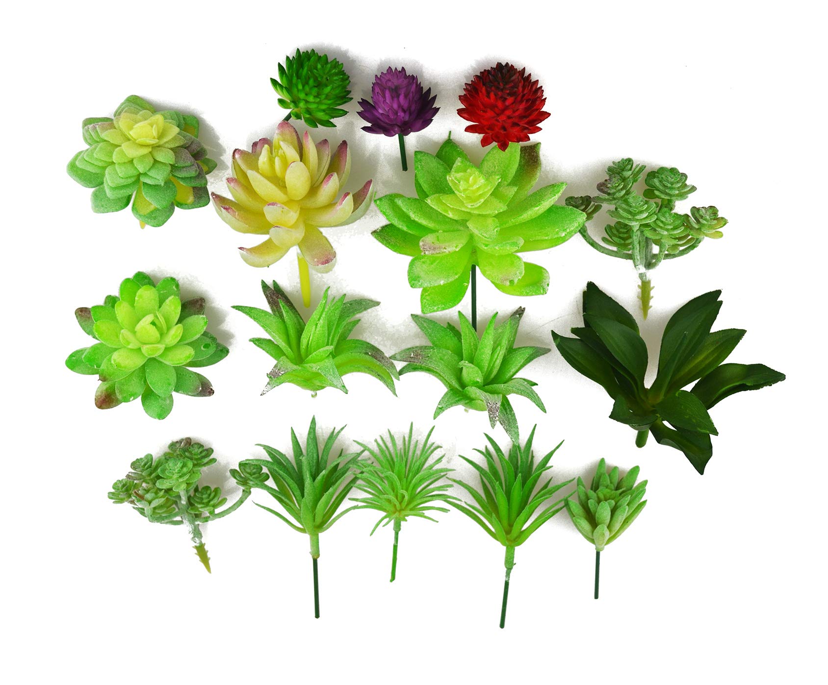 16 Pack Artificial Succulent Plants for Home, Office, Kitchen Decor - Fake Greenery for Party, Garden & Landscape Decoration - Perfect for Table Centerpieces, Shelves & DIY Arrangements