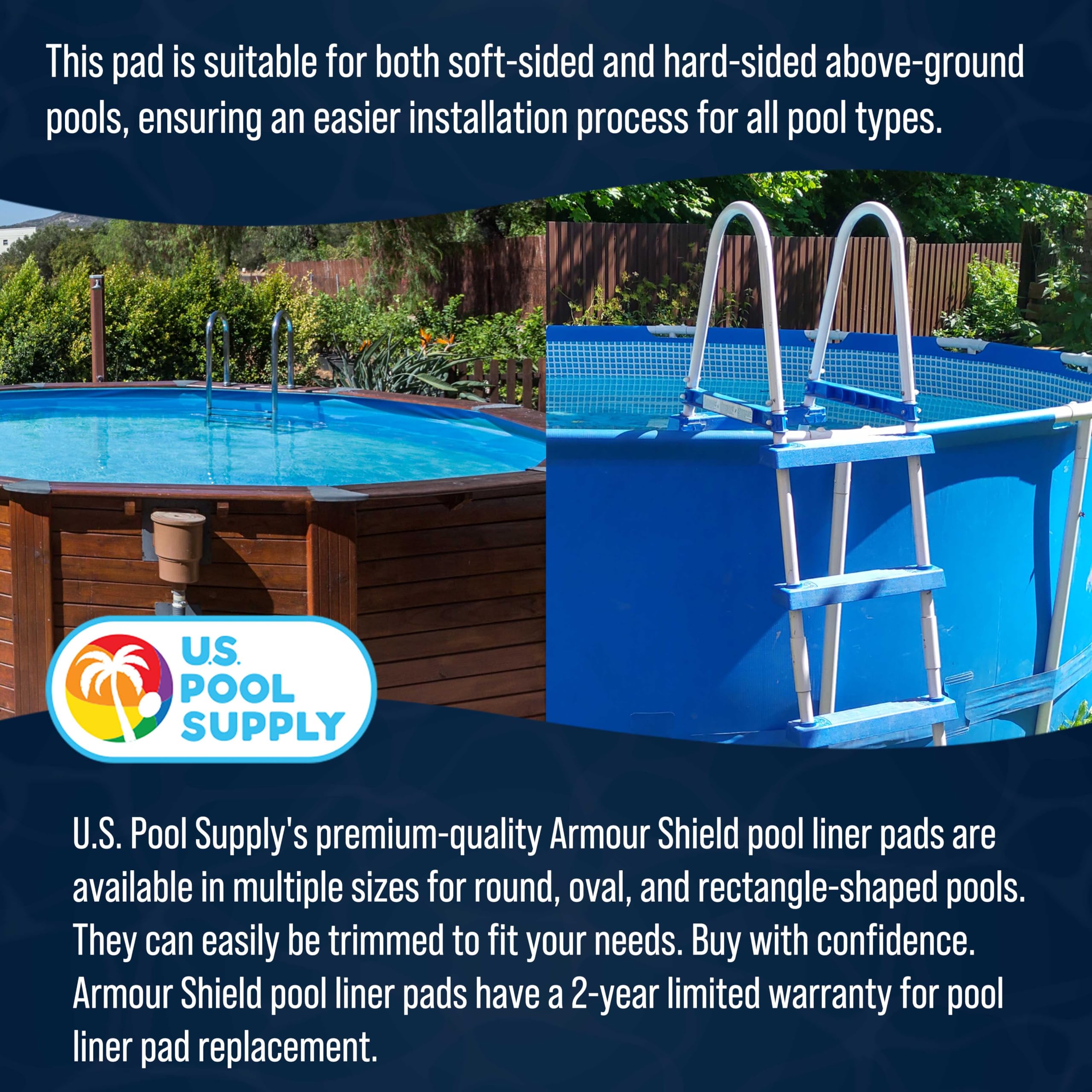 Heavy Duty 24-Foot Round Above Ground Pool Liner Pad - Durable Weed Barrier Protects Swimming Pool Liners from Punctures | Extends Liner Life | Eco-Friendly Fabric | Perfect for Backyard, Inground, and Family Pool Protection