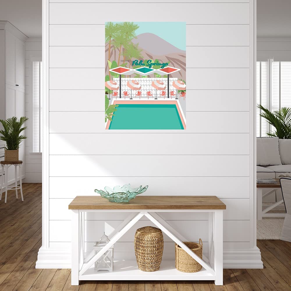 Palm Springs Canvas Wall Art - Modern Fine Art Print by Jen Bucheli - 24x32 Inch Ready to Hang Wall Decor for Living Room, Bedroom, Office - Perfect for Home, Airbnb & Vacation House Decor
