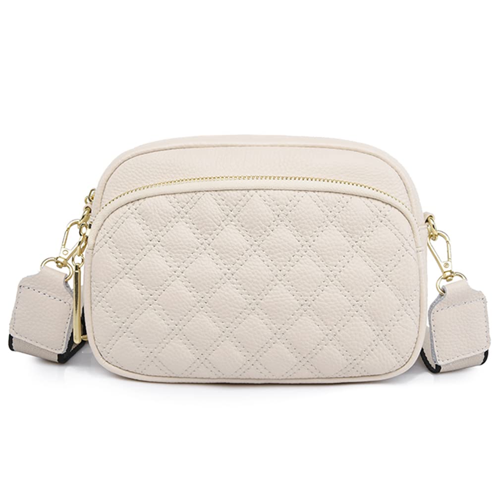 DKIIL NOIYB Genuine Leather Camera Crossbody Bag for Women - Adjustable Wide Strap Handbag Purse for DSLR & Mirrorless Cameras | Perfect for Travel, Photography & Everyday Use