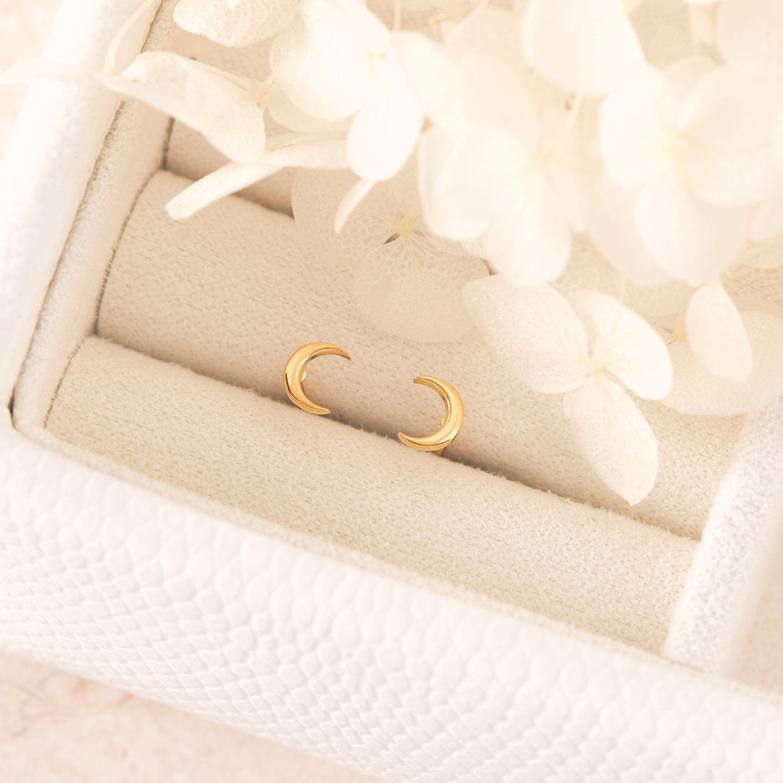 Dainty Moon Stud Earrings 14K Gold Plated - Perfect for Everyday Wear, Gifts & Special Occasions