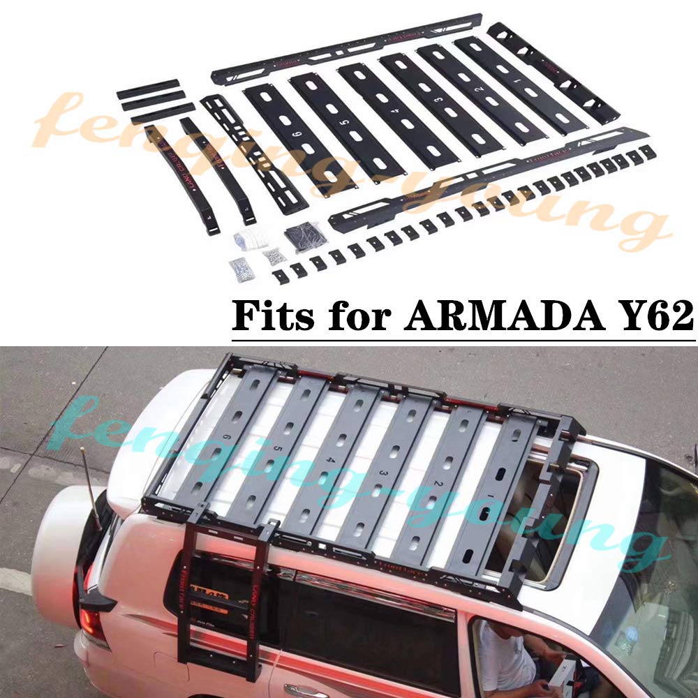 Fits Nissan Patrol Armada Y62 2010-2020 Heavy Duty Manganese Steel Roof Luggage Basket Cargo Rack - Perfect for Camping, Road Trips & Outdoor Adventures