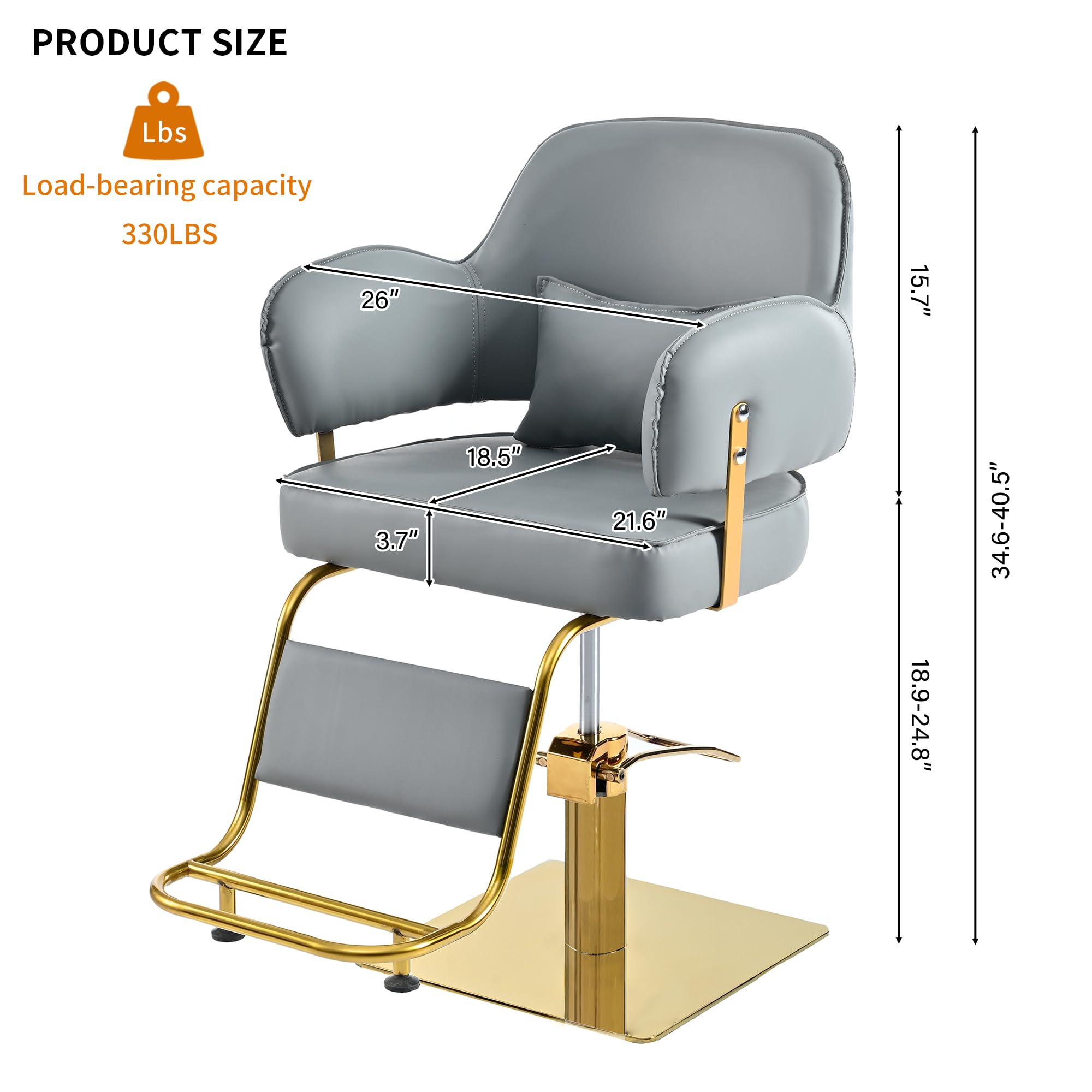 Merax Professional Hydraulic Barber Chair for Hair Salon - Adjustable Styling Chair with Lumbar Support & Heavy Duty Hydraulic Pump - Salon Equipment for Hairdressers, Stylists & Barbers - Perfect for Haircuts, Styling & Beauty Treatments