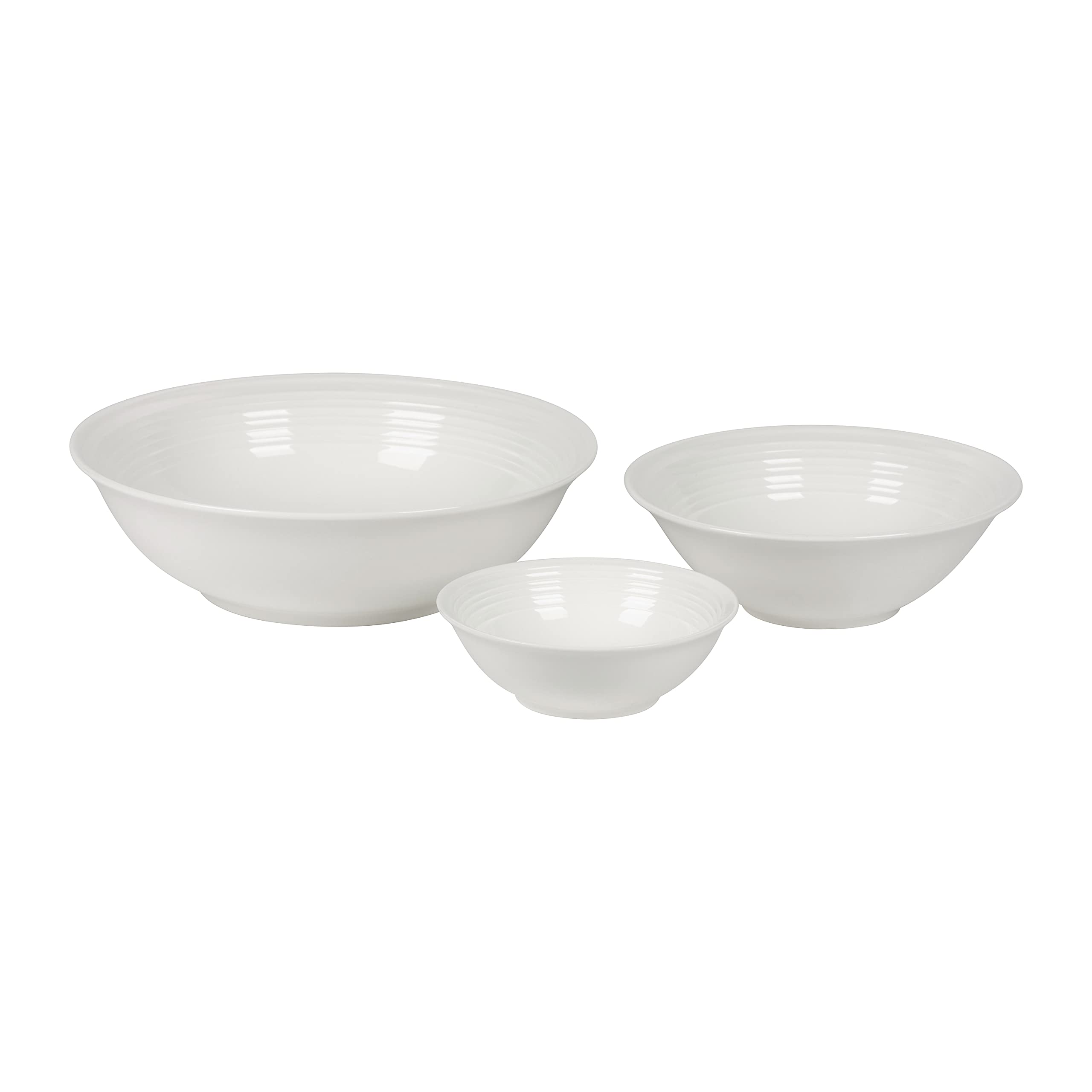 10-Piece Nova White Round Dinnerware Set by Strawberry Street - Service for 6, Elegant Tableware for Everyday Dining & Entertaining