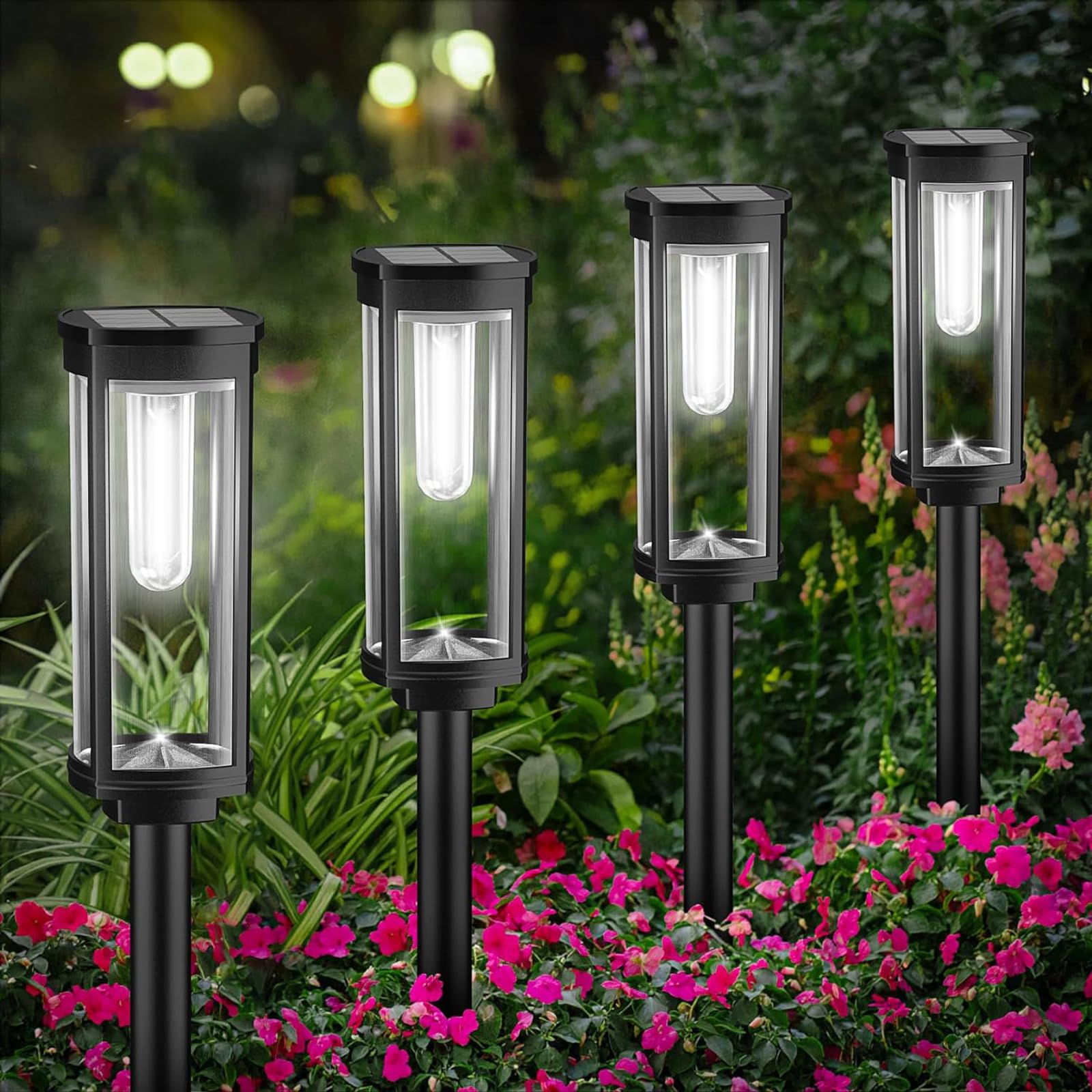 8 Pack Solar Pathway Lights Outdoor Waterproof - Bright Solar Garden Lights for Yard, Lawn, Walkway, Driveway & Landscape Lighting | Perfect for Garden Decor, Patio, Backyard & Pathway Illumination