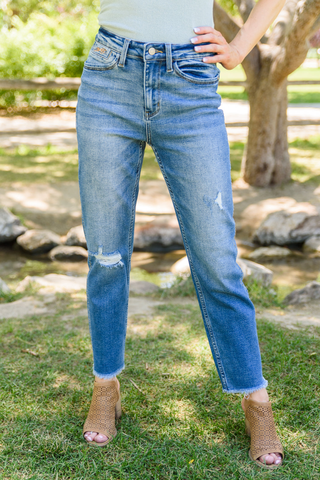Howdy Embroidery Boyfriend Jeans for Women | Distressed Denim Pants | Comfortable & Stylish Casual Wear for Everyday Outfits