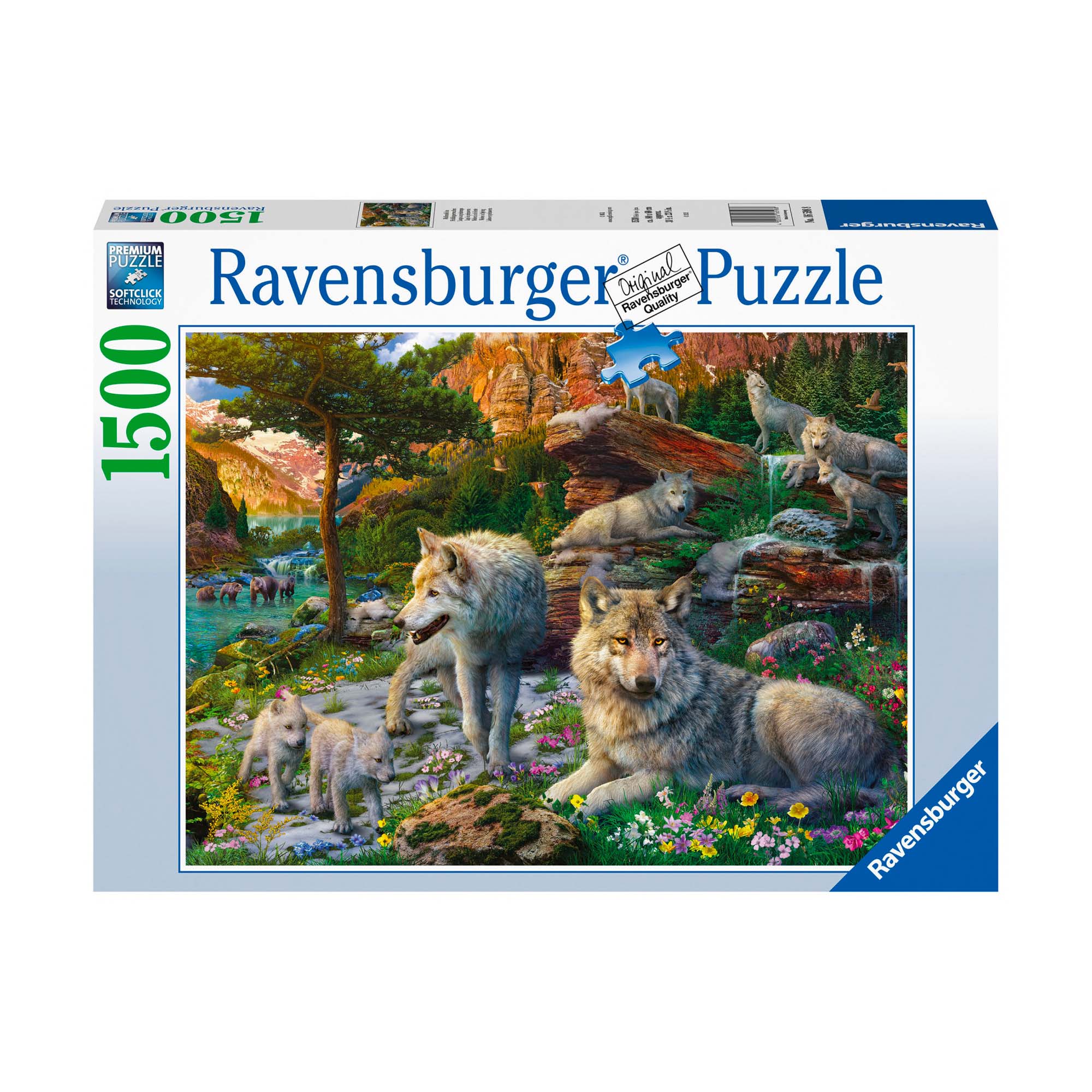 1,500 Piece Jigsaw Puzzle - Wolves in Spring Landscape - Challenging Adult Puzzle for Relaxation & Home Decor - Perfect for Family Game Nights & Stress Relief