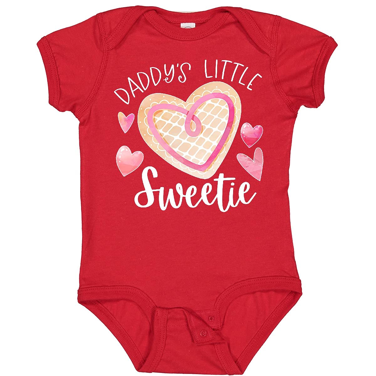 Inktastic Daddy's Little Sweetie Pink Heart Cookie Baby Bodysuit - Cute Outfit for Newborns, Infants & Toddlers - Perfect for Family Photos, Birthdays & Special Occasions