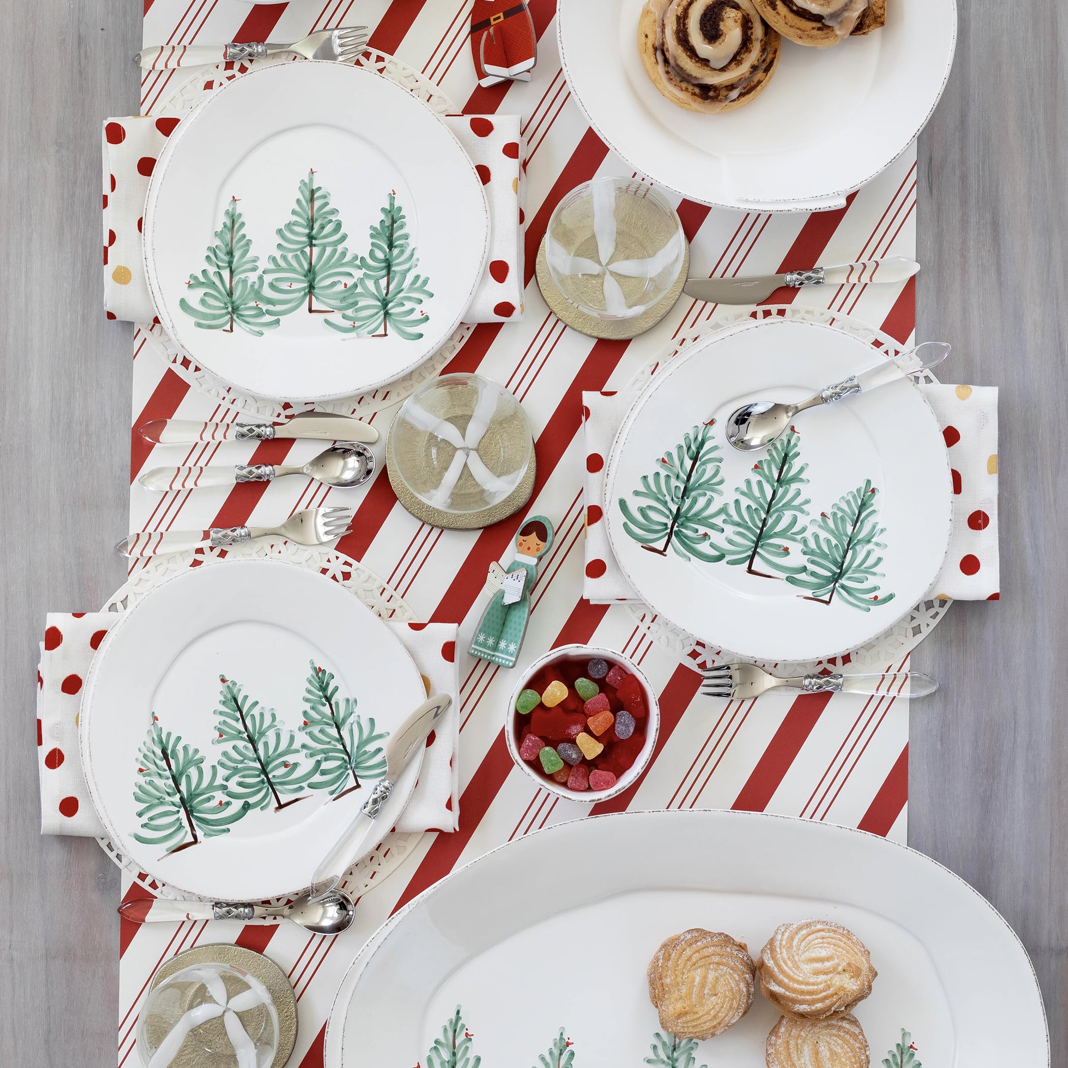 Vietri Melamine 12-Piece Unbreakable Dinnerware Set - Holiday Pasta Bowls & Dinner Plates - Durable Dish Set for Outdoor Dining, Picnics & Holiday Entertaining