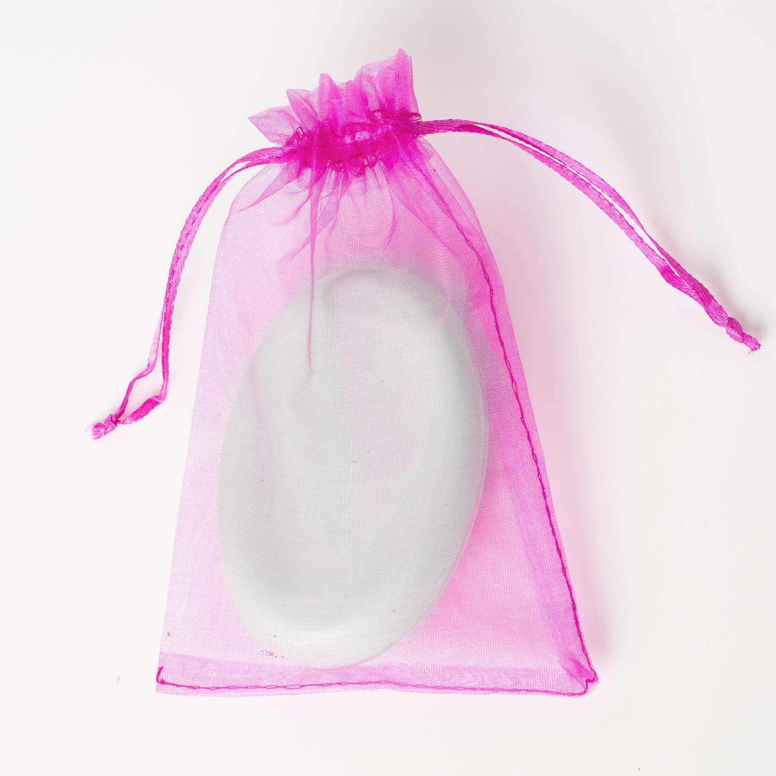 100PCS 4x6 Inches (10x15cm) Small Organza Drawstring Bags - Jewelry Gift Packaging Bags for Valentine's Day, Wedding Favors, Birthday Party, Bridal Shower & Cosmetics Storage - Hot Pink Mesh Favor Bags for DIY Crafts, Gift Wrapping & Party Decorations