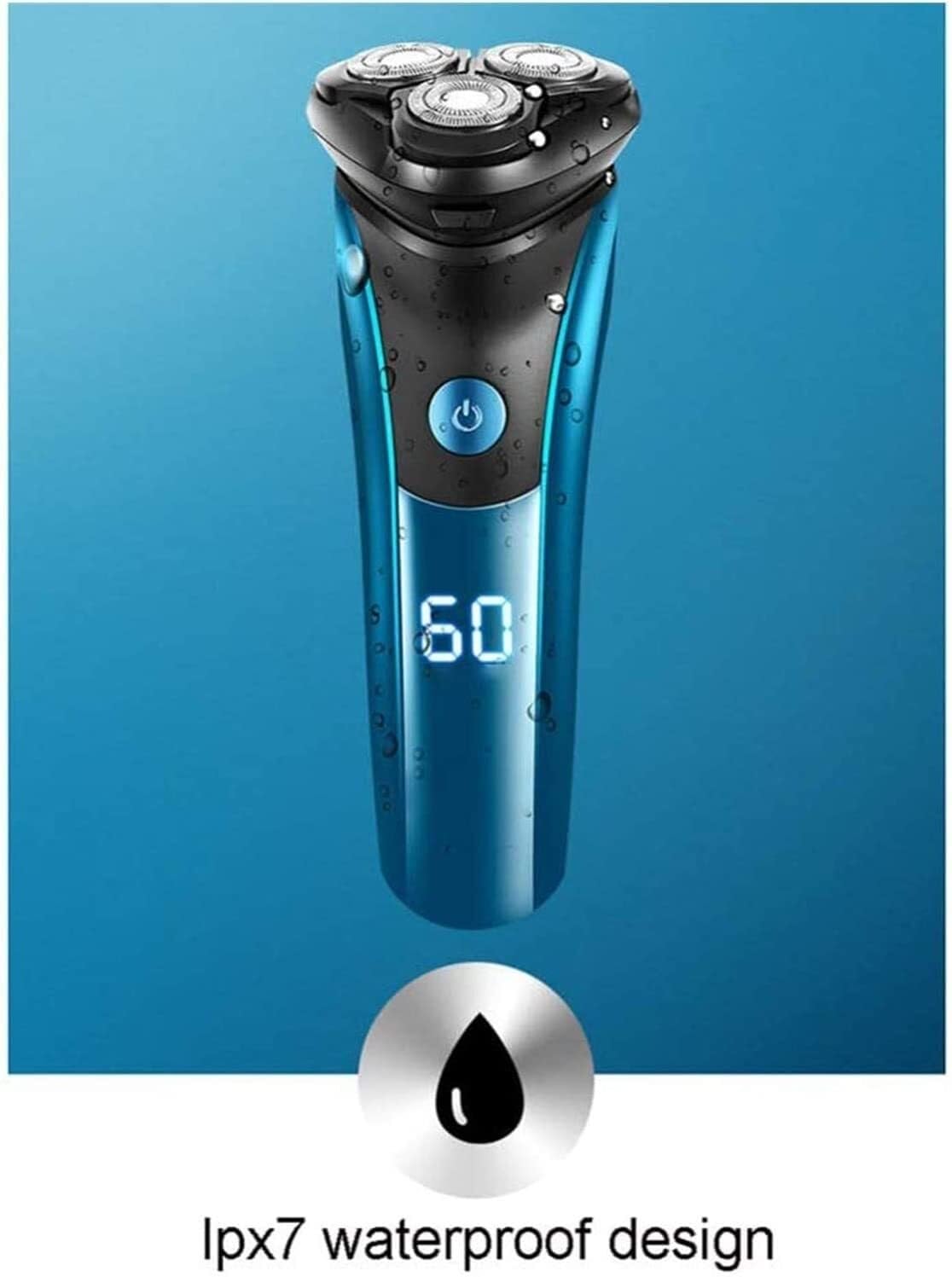 Men's Electric Shaver - 3 Blade Waterproof Razor with LED Display & Fast Charging | Portable for Travel & Daily Shaving | Perfect for Home, Gym & Business Trips