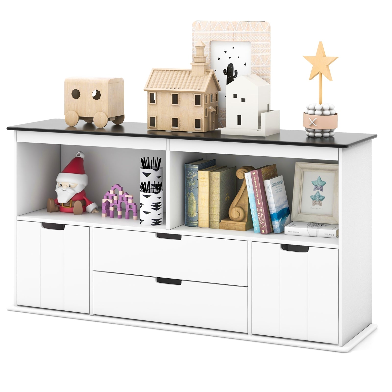 4-Drawer Kids Toy Storage Organizer with Blackboard Top - Perfect for Playroom, Bedroom & Classroom Organization