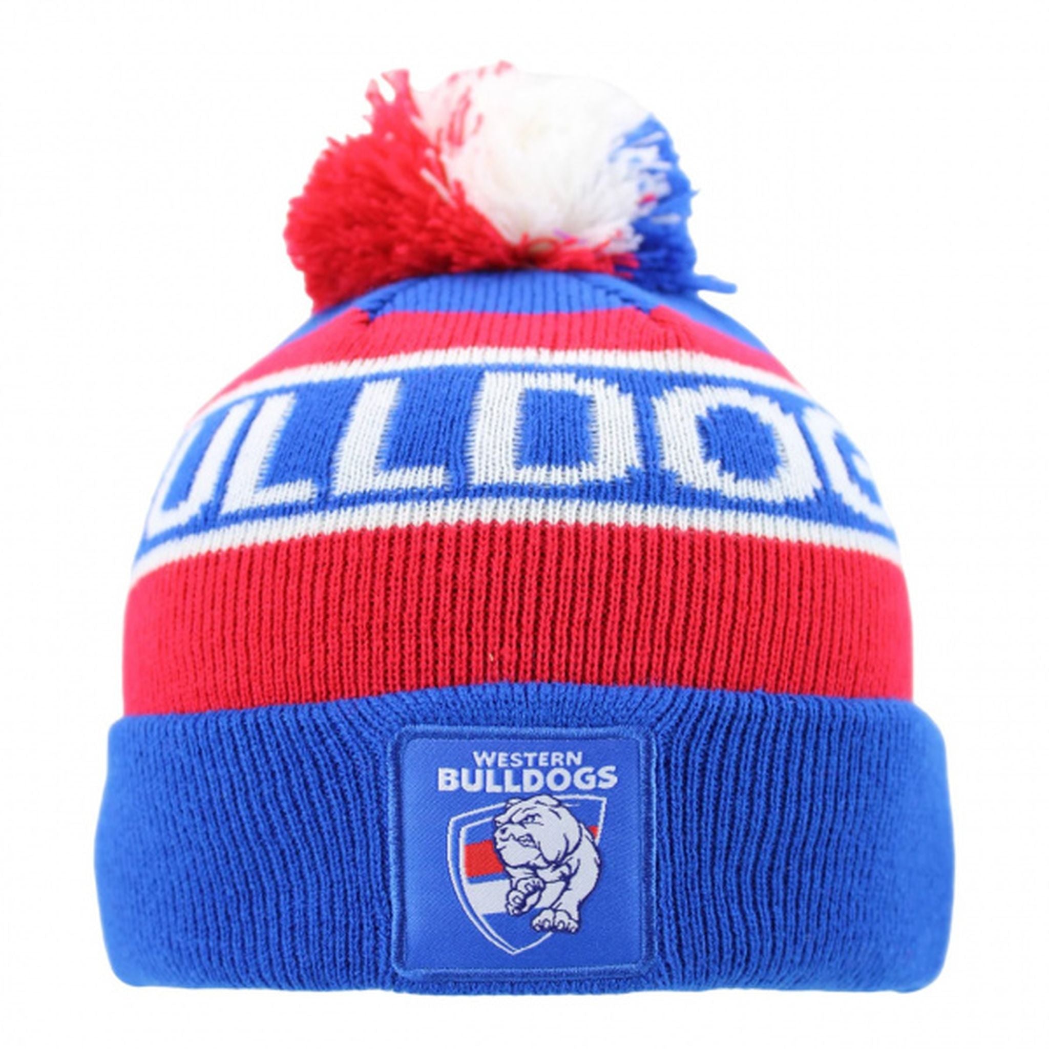 Burley Sekem Western Bulldogs AFL Youth Beanie - Warm Winter Knit Hat for Kids & Teens - Perfect for Football Games & Outdoor Activities