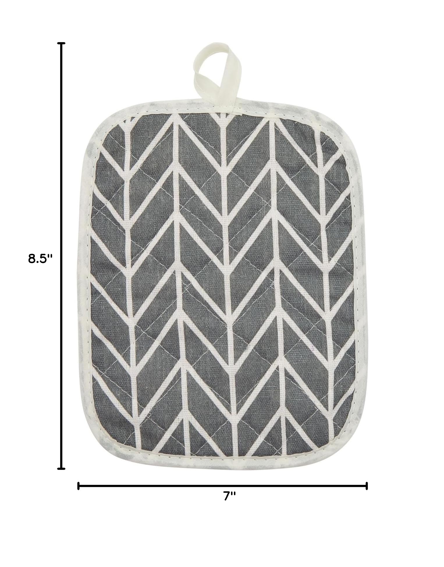 Heat Resistant Gray Oven Mitts and Pot Holders Set of 4 - 7x8.5 Inch Kitchen Hot Pads for Baking, Cooking & Farmhouse Decor - Perfect for Stovetop, Oven & Countertop Protection