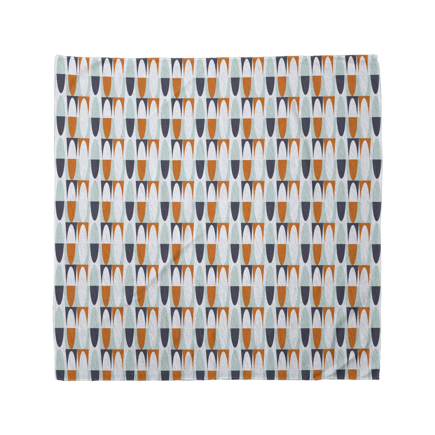 Ambesonne Abstract Bandana - Bicolor Round Long Shapes Unisex Head & Neck Scarf for Men & Women | Perfect for Outdoor Activities, Music Festivals & Fashion Accessories