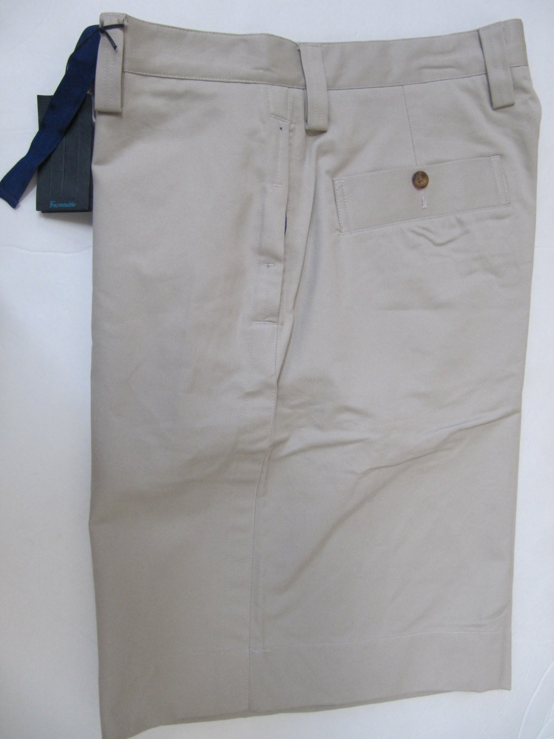 Faconnable Men's Flat Front Shorts - Size 38 Medium, Beige | Casual Summer Shorts for Beach, Travel & Outdoor Activities