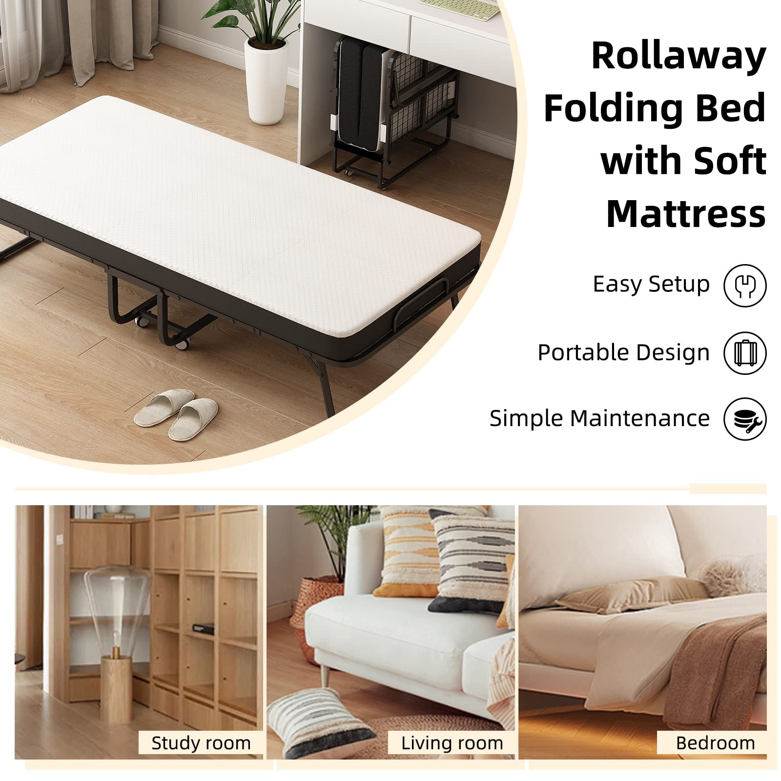 CAIYUN Folding Bed with 5